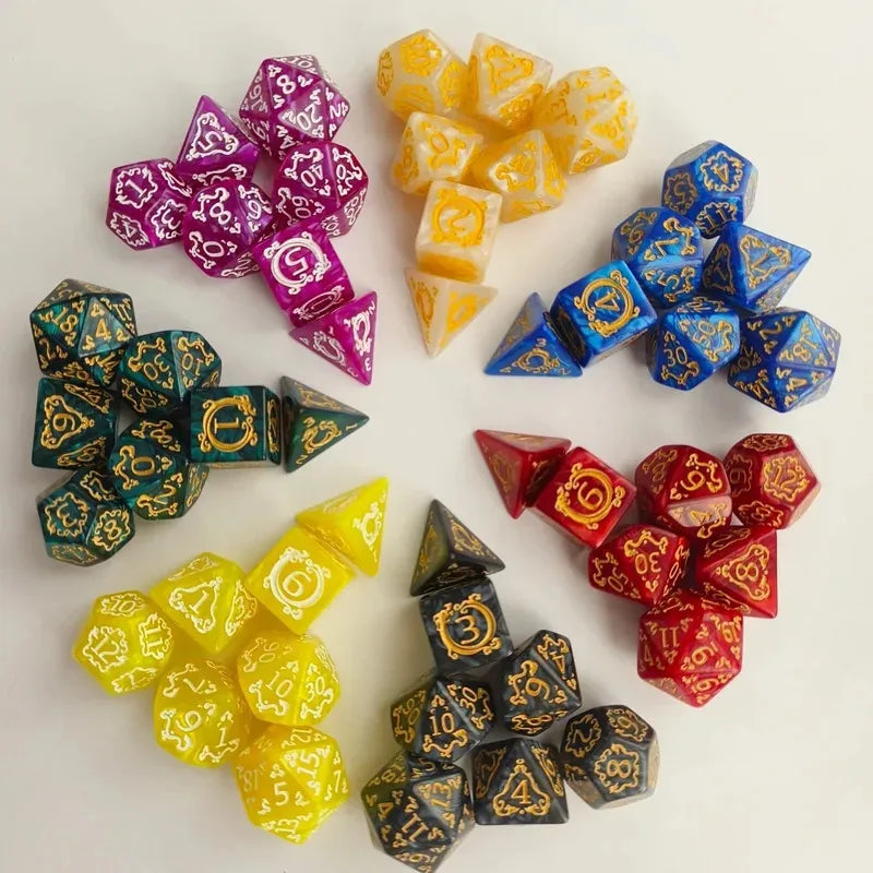 Crystal Veil – 7‑Piece Dice Set
