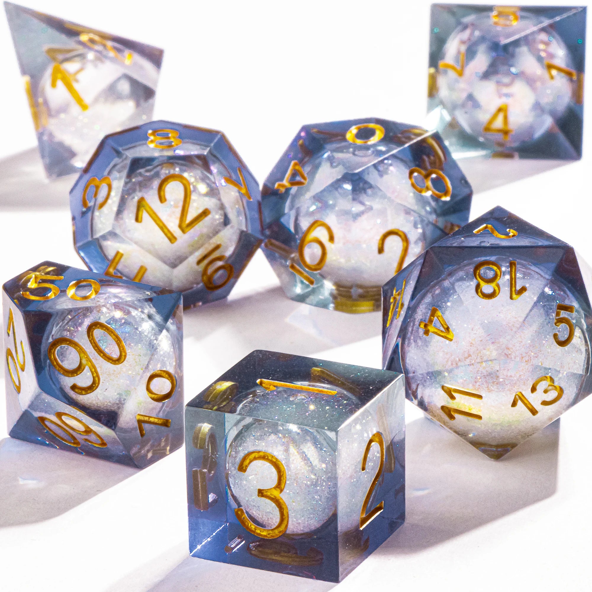 Infernal Pulse – Liquid‑Core 7‑Piece Dice Set