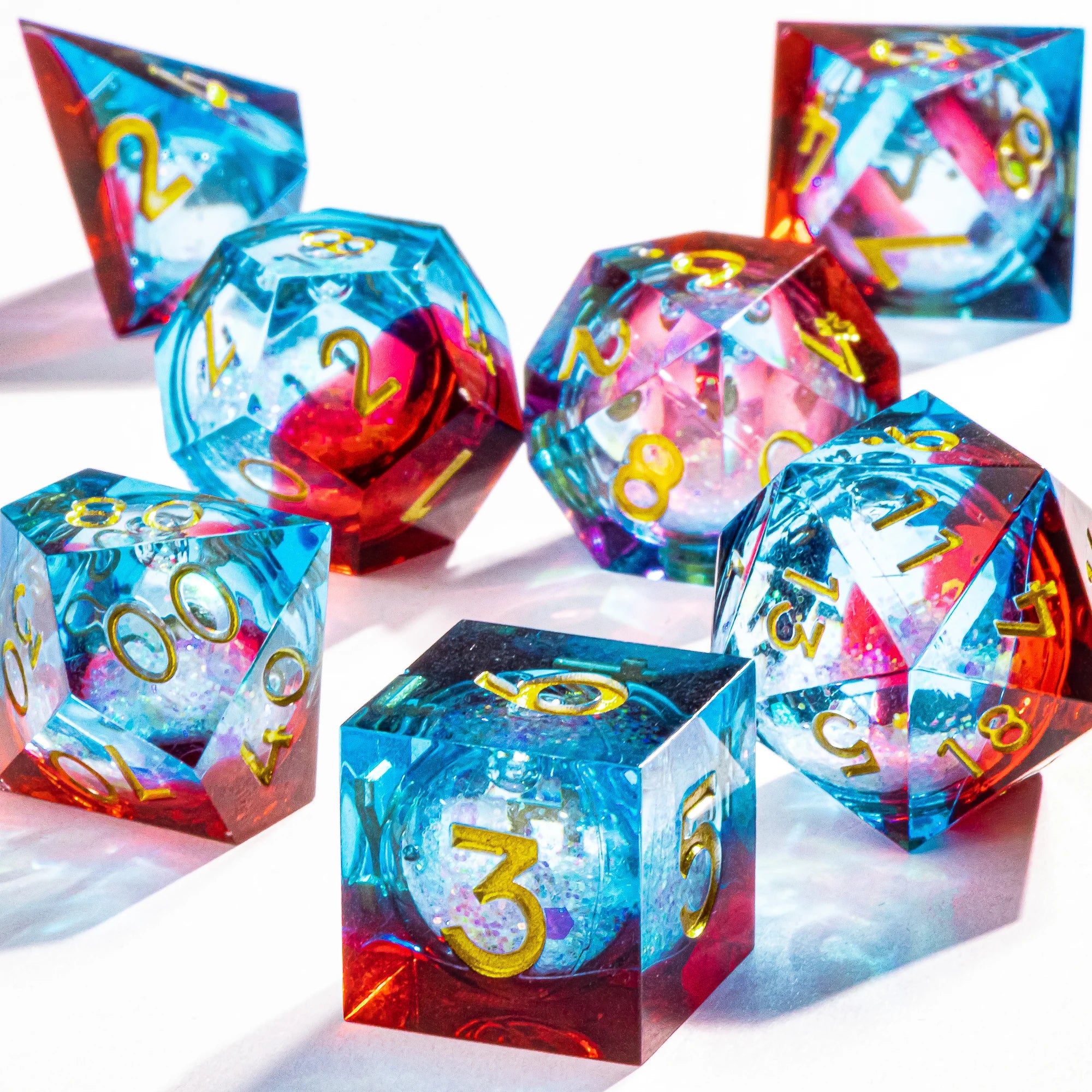 Infernal Pulse – Liquid‑Core 7‑Piece Dice Set