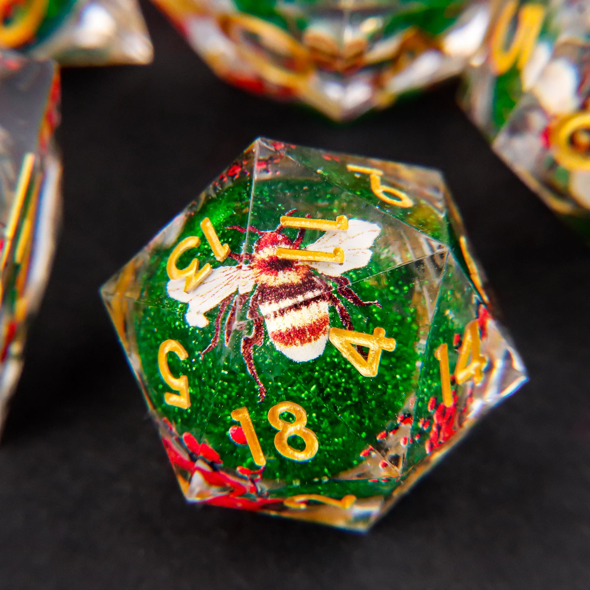 Moonlance – Resin 7‑Piece Dice Set