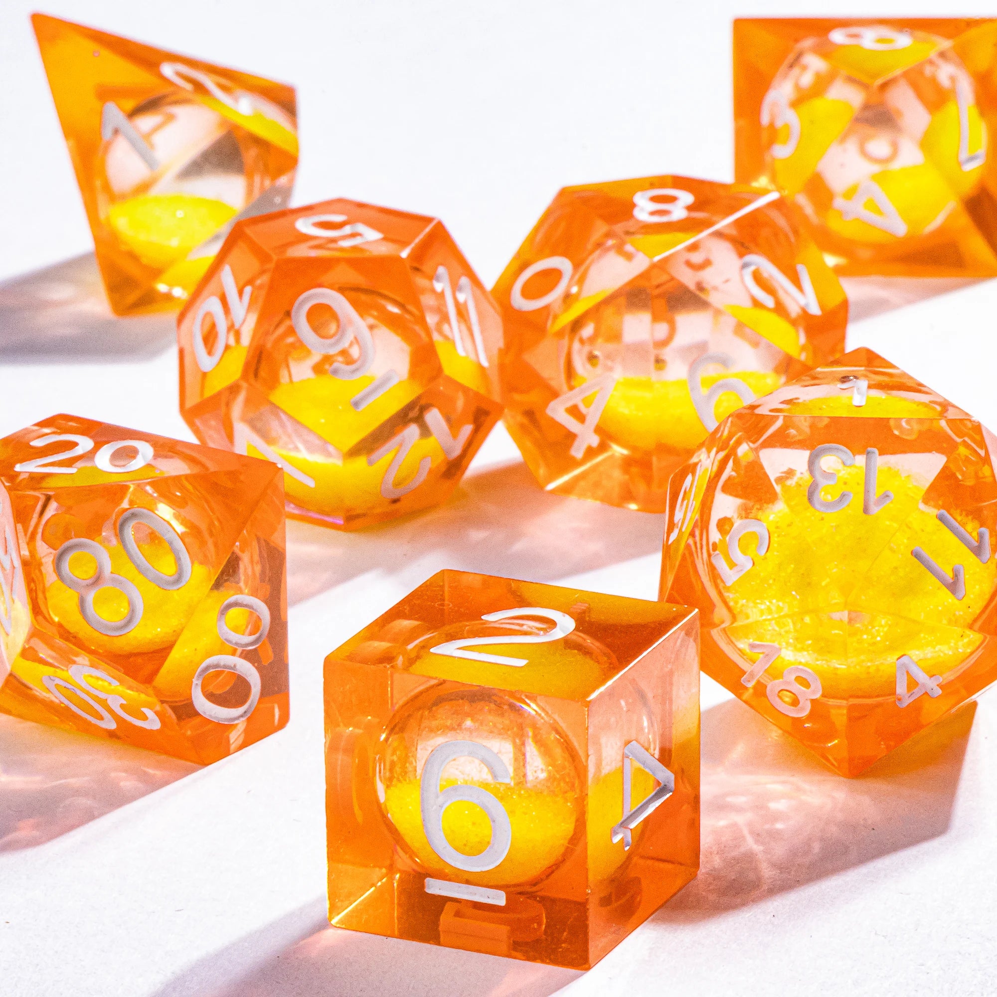 Infernal Pulse – Liquid‑Core 7‑Piece Dice Set
