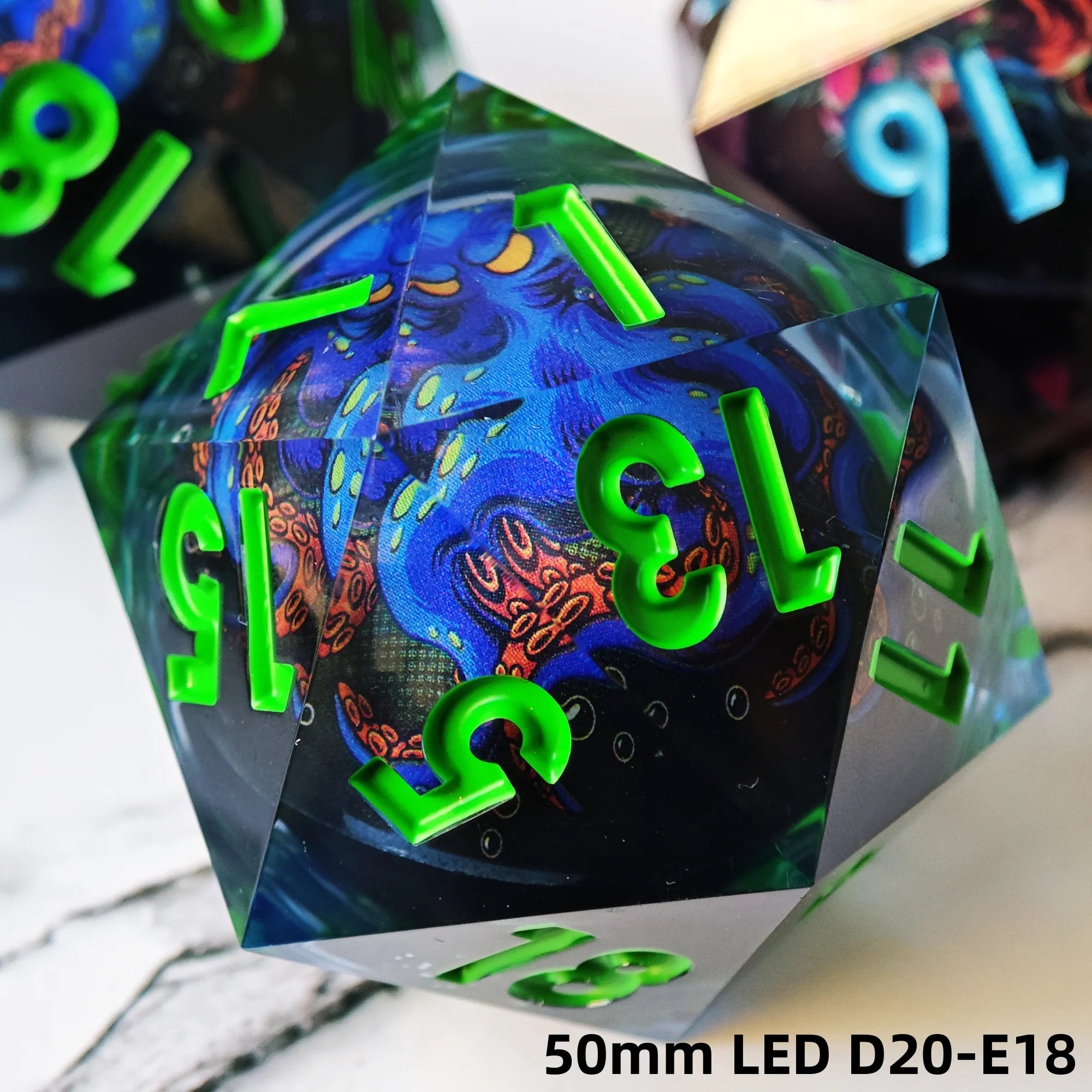 Arcane Hex – Resin 7‑Piece Dice Set