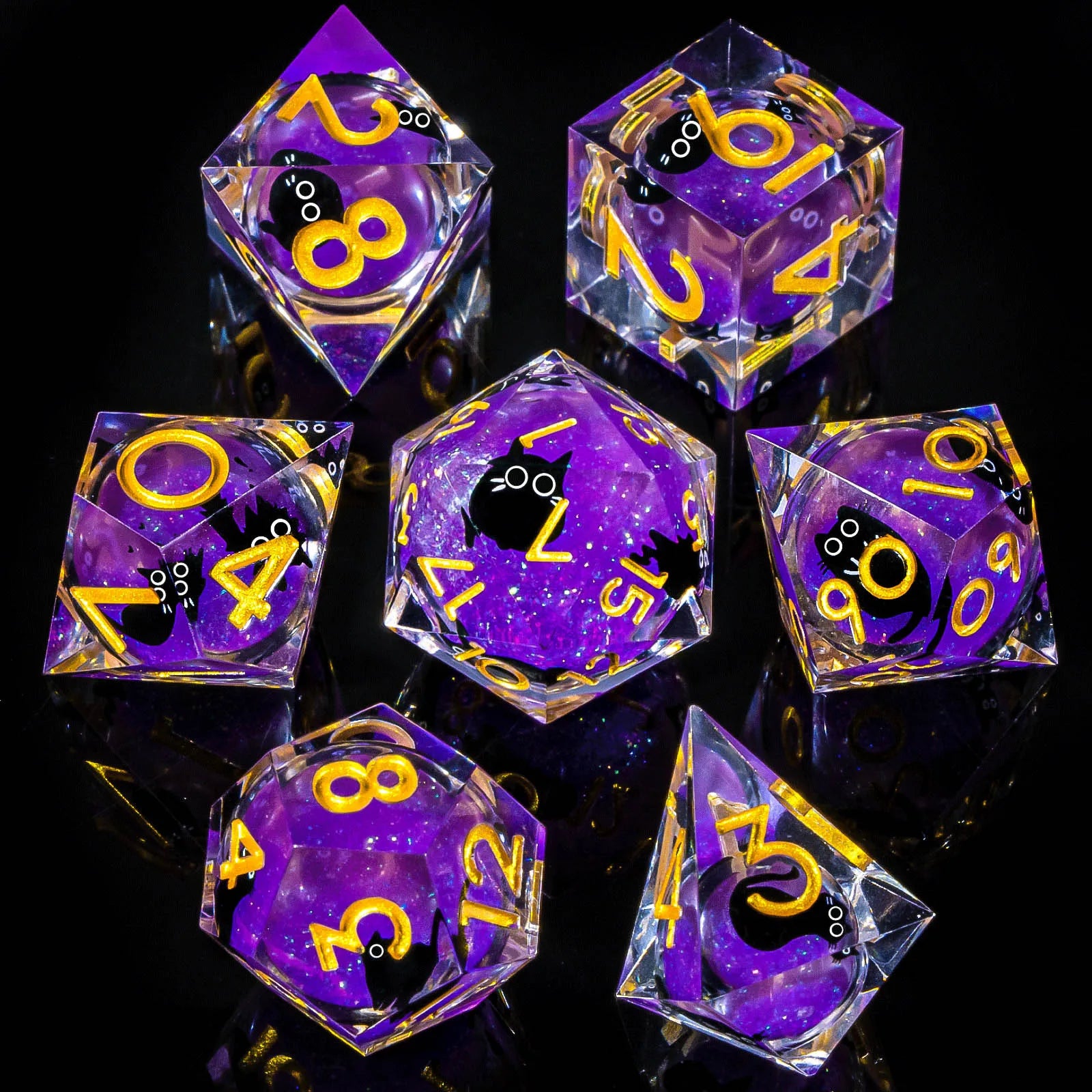 Glacierborn – Liquid‑Core 7‑Piece Dice Set