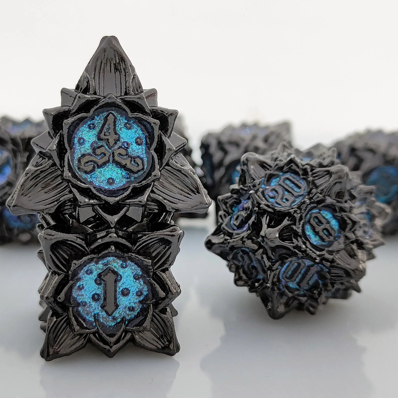 Arcane Aegis – Metal 7‑Piece Dice Set