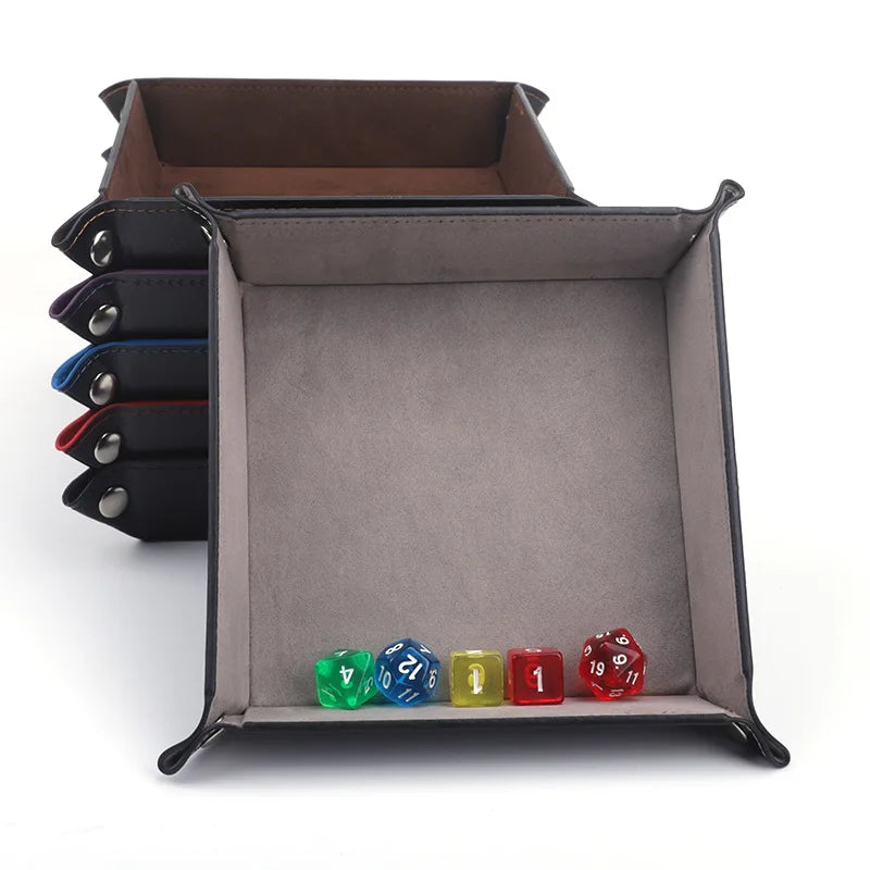 Ethereal Veil – Leather & Velvet Folding Dice Tray