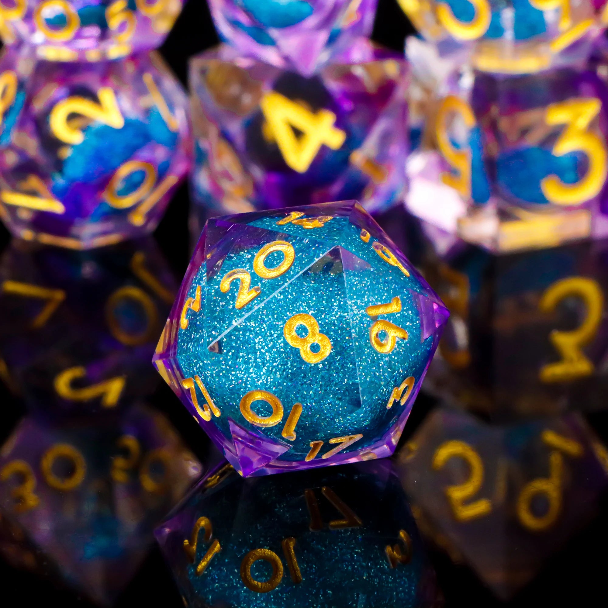 Stormglass – Liquid‑Core 7‑Piece Dice Set