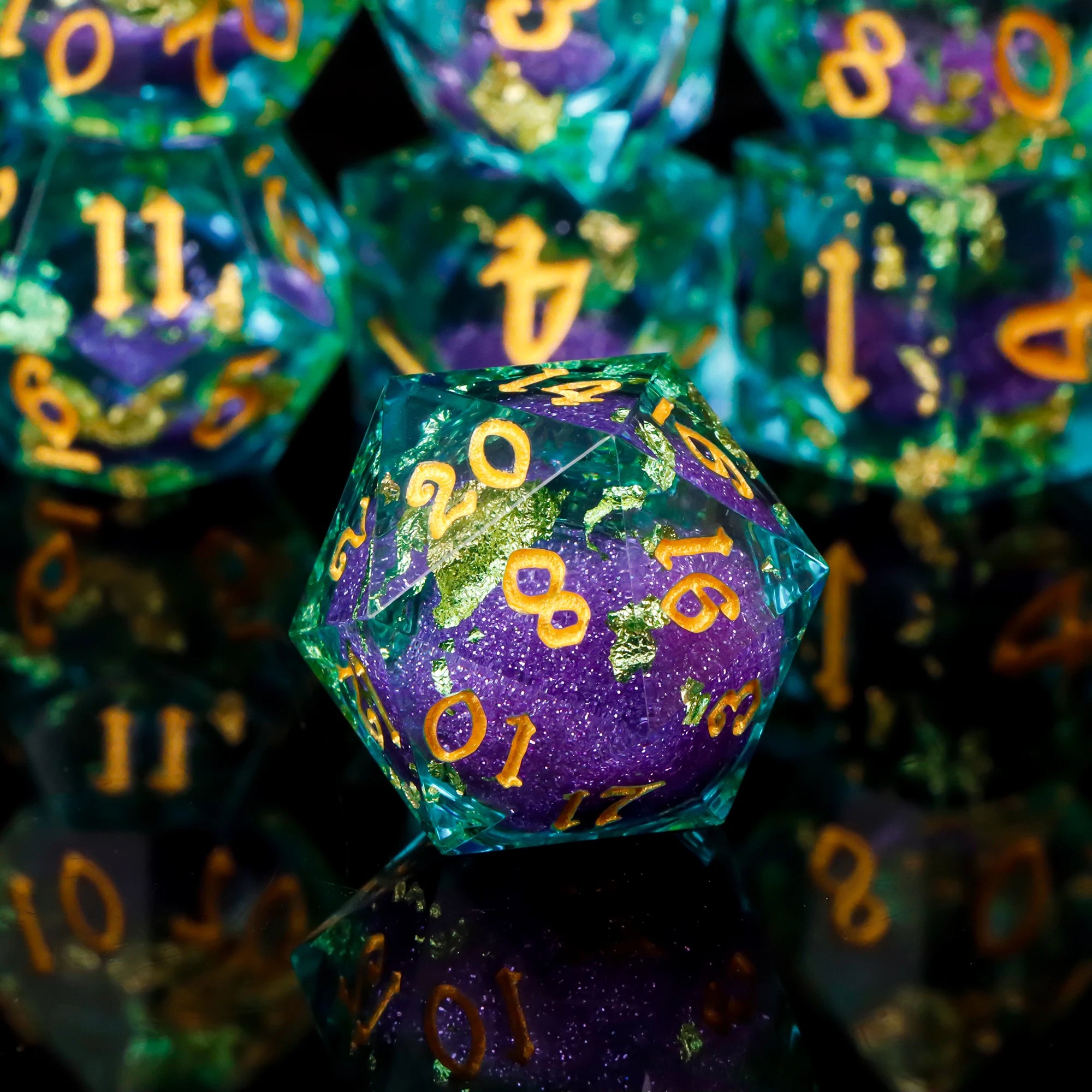 Stormglass – Liquid‑Core 7‑Piece Dice Set