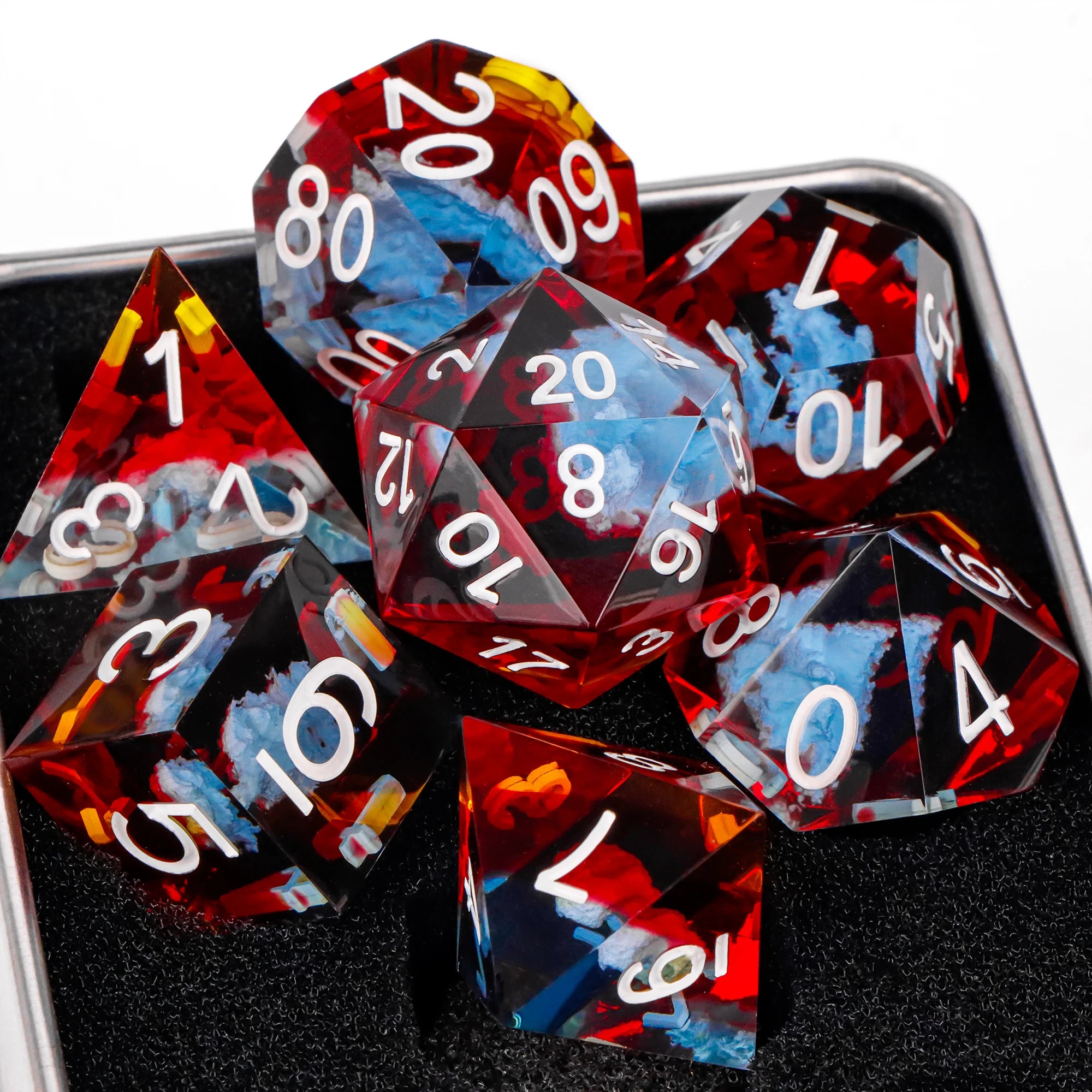 Moonlance – Resin 7‑Piece Dice Set