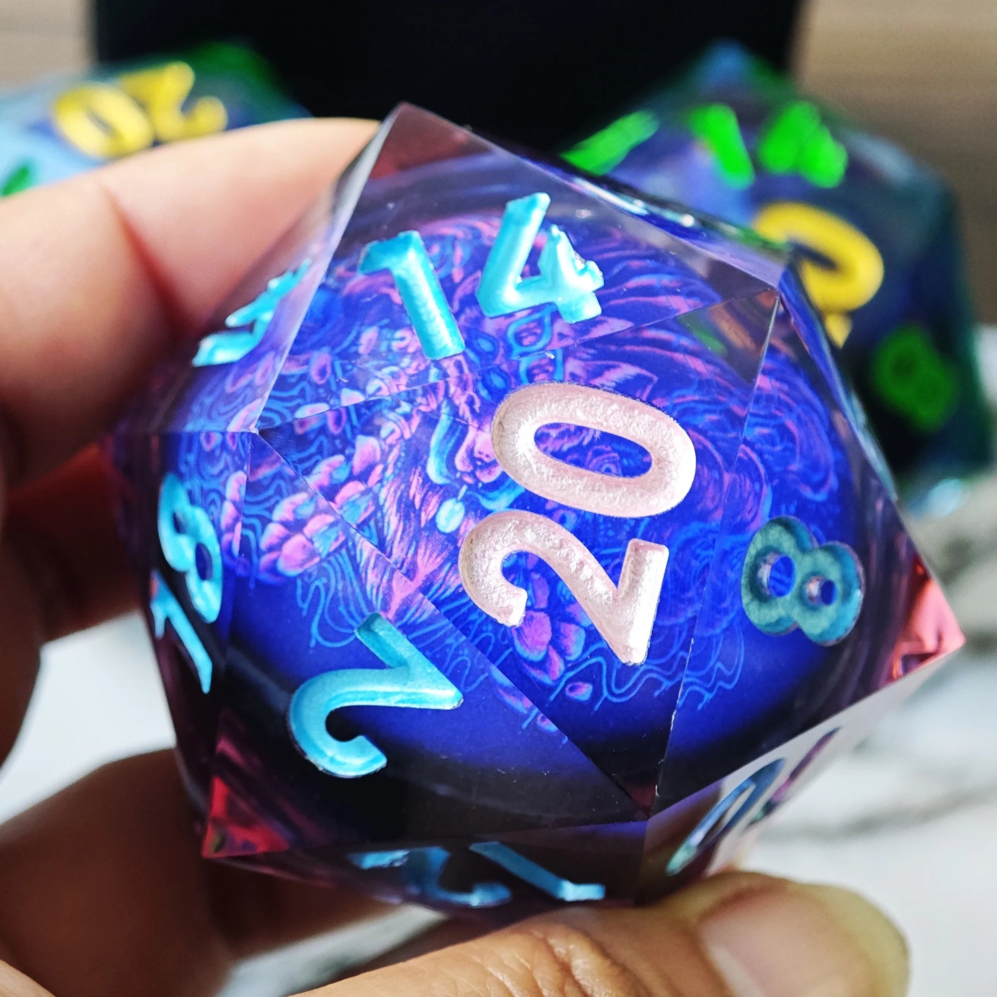 Arcane Hex – Resin 7‑Piece Dice Set