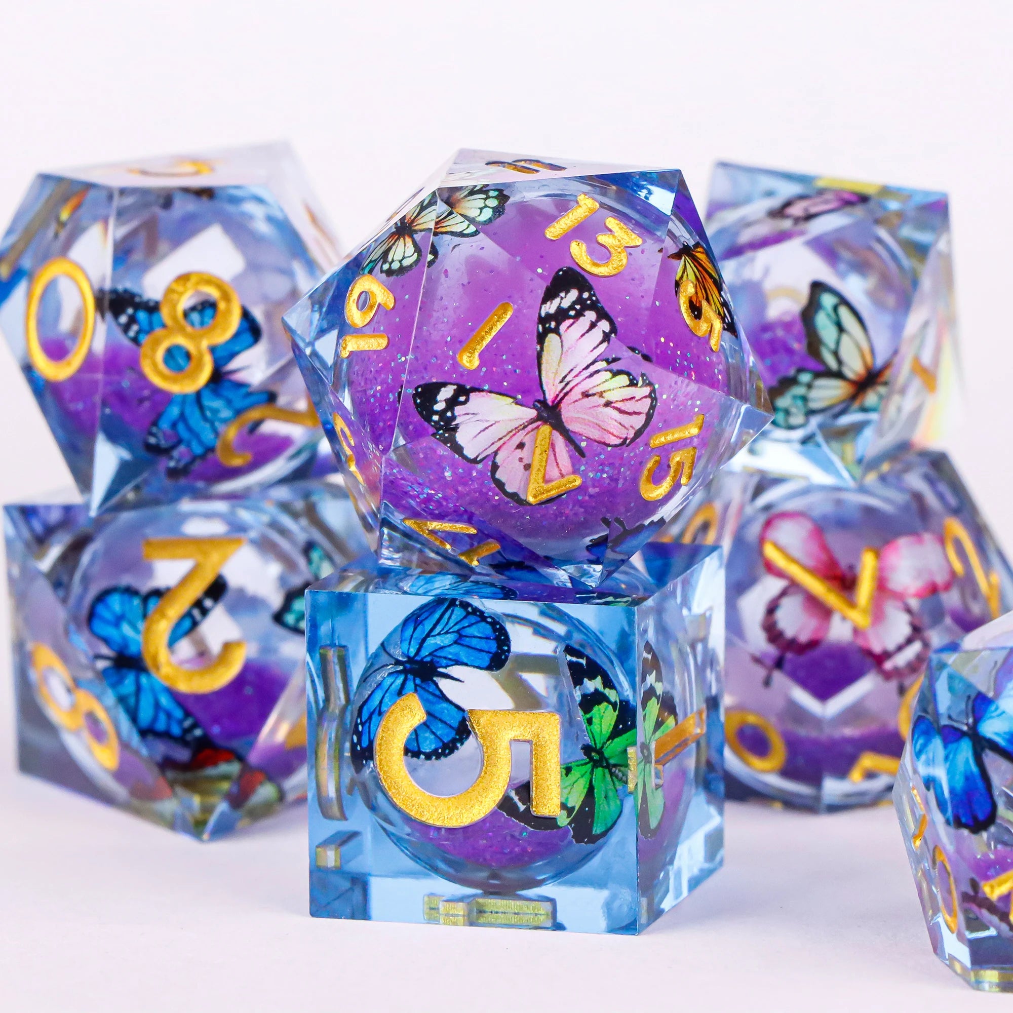 Stormglass – Liquid‑Core 7‑Piece Dice Set