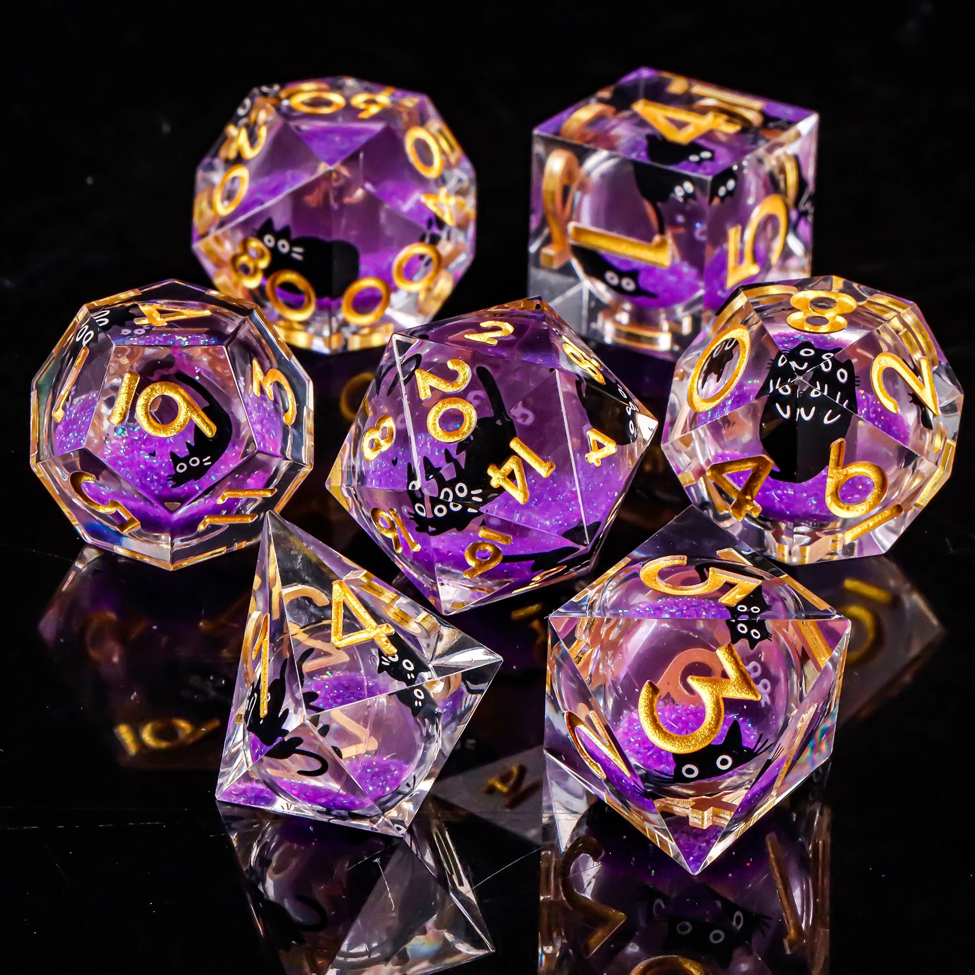 Moonlance – Resin 7‑Piece Dice Set