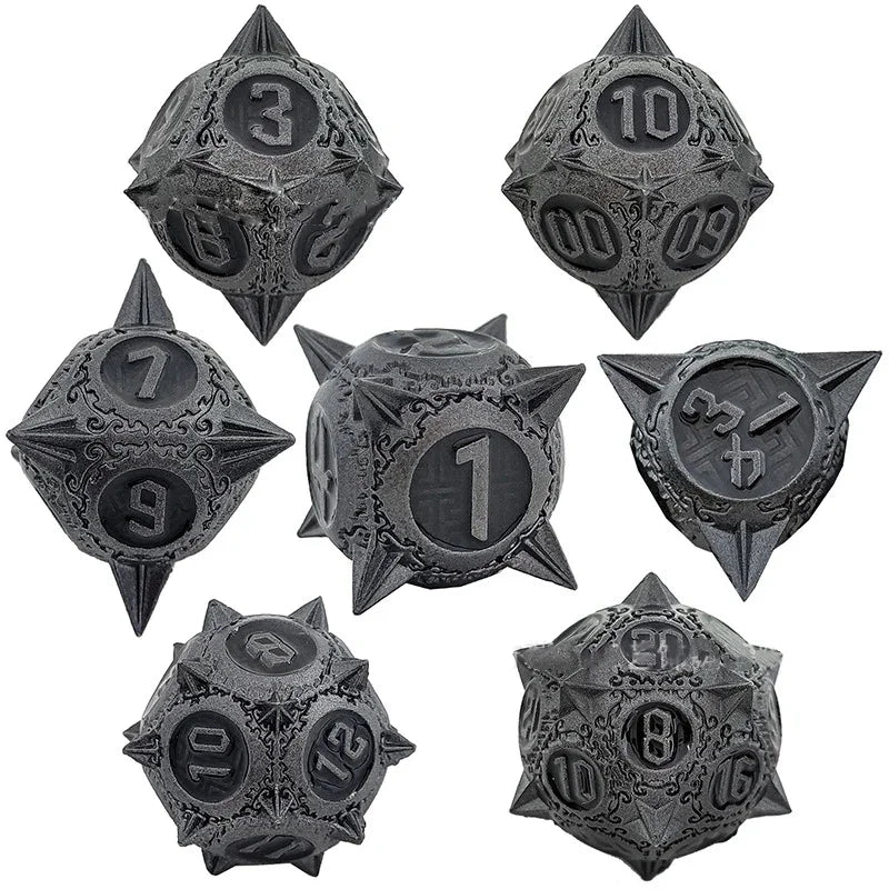 Runestone Forge – Metal 7‑Piece Dice Set
