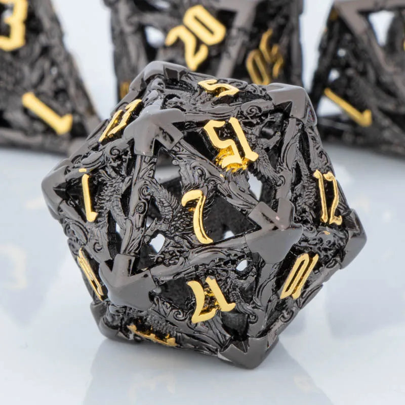 Shadowspire – Metal 7‑Piece Dice Set