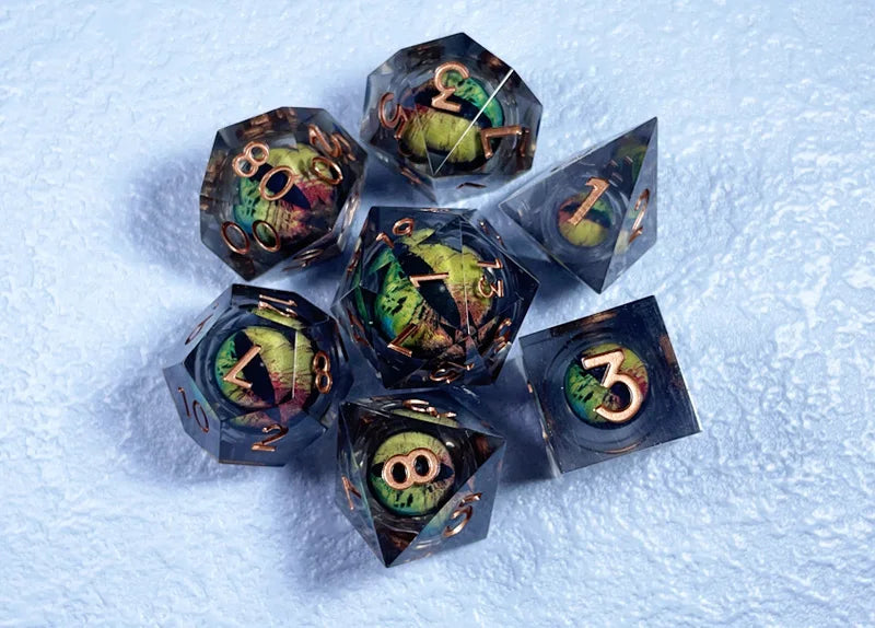 Twilight Aegis – Resin 7‑Piece Dice Set