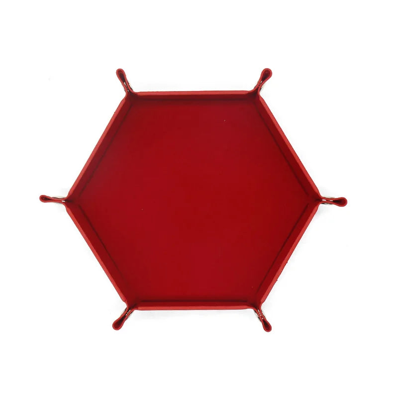 Ethereal Aegis – Leather & Velvet Folding Dice Tray