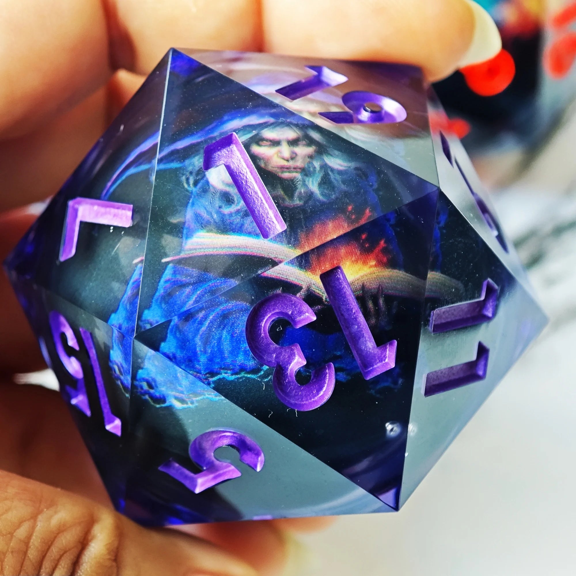 Arcane Hex – Resin 7‑Piece Dice Set
