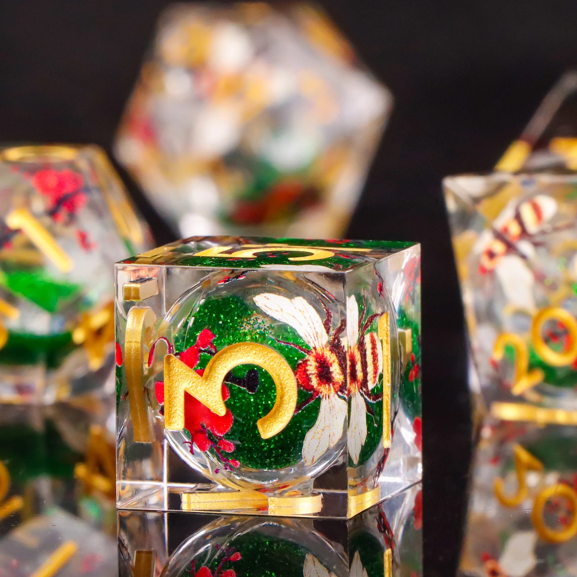 Moonlance – Resin 7‑Piece Dice Set