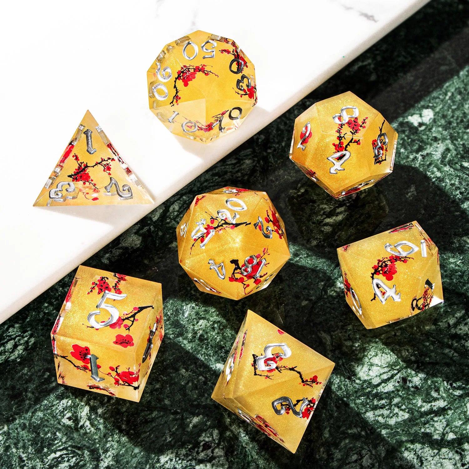 Arcane Halo – Resin 7‑Piece Dice Set