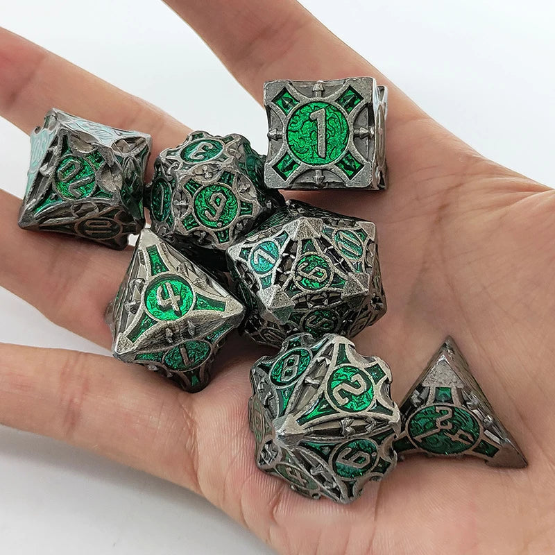 Runestone Forge – Metal 7‑Piece Dice Set