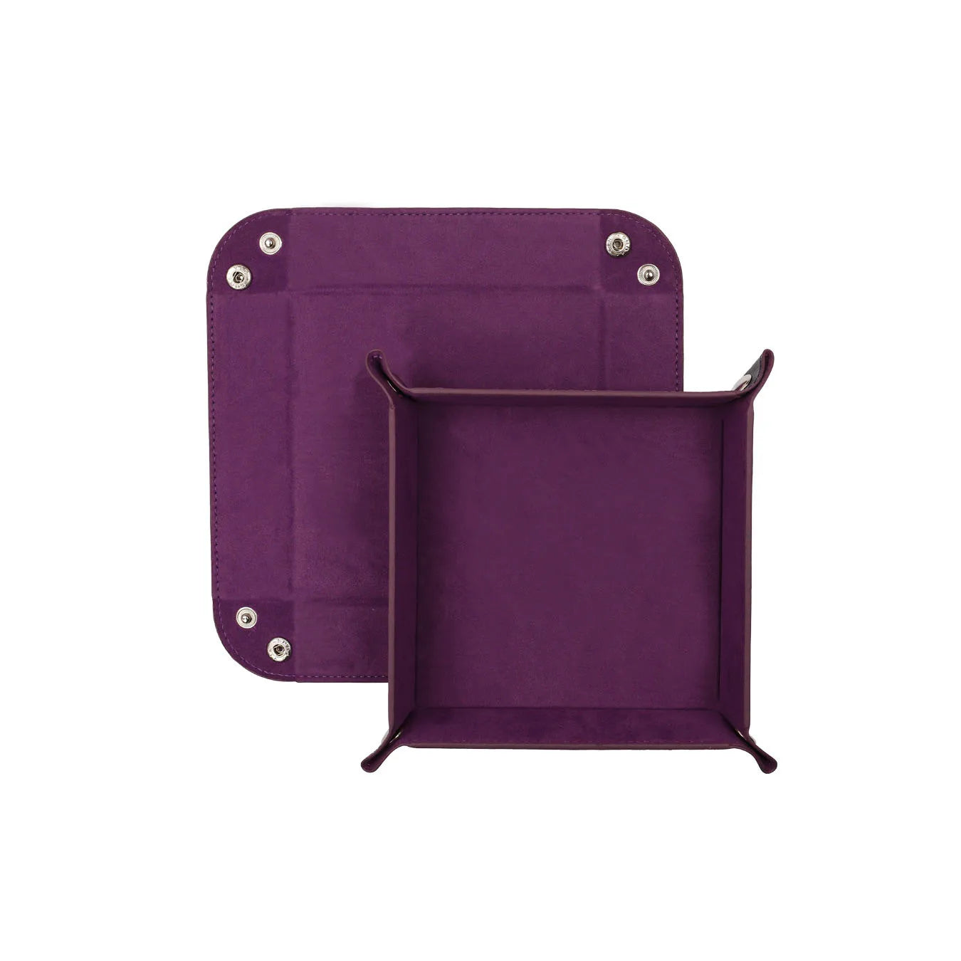 Ethereal Veil – Leather & Velvet Folding Dice Tray