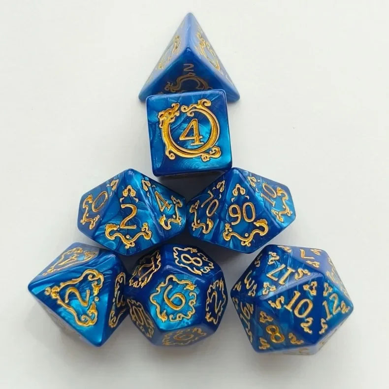 Crystal Veil – 7‑Piece Dice Set