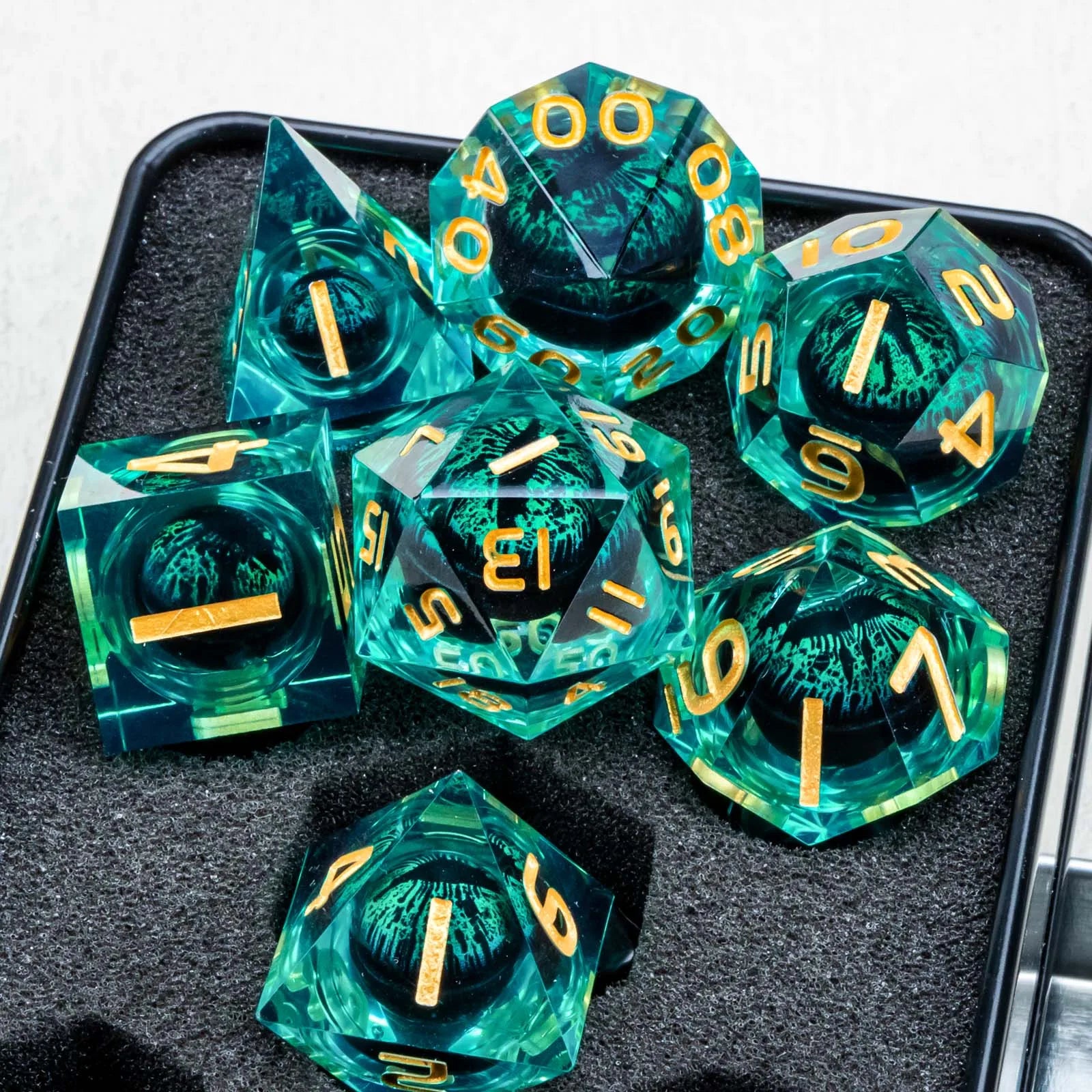 Ethereal Core – Liquid‑Core 7‑Piece Dice Set