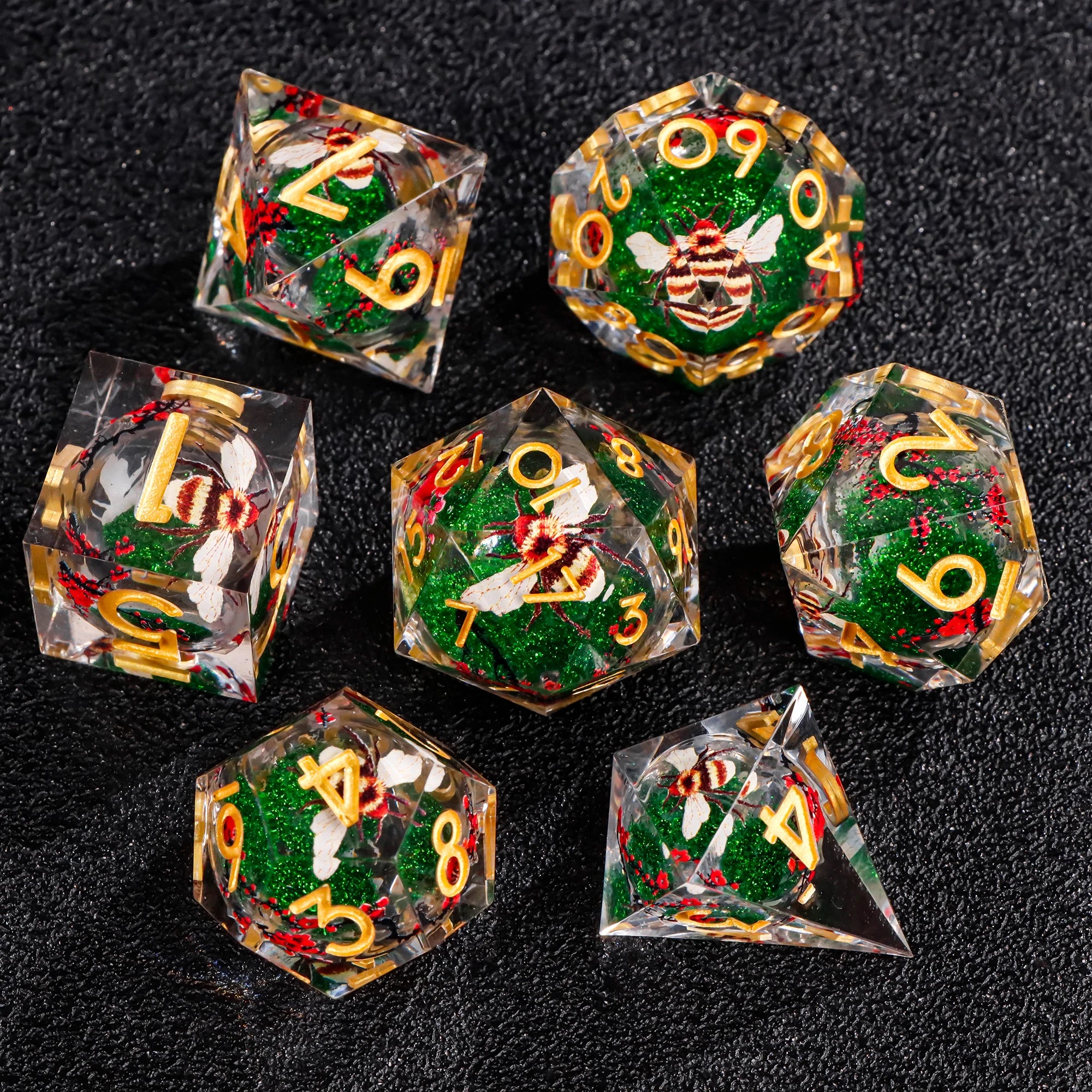 Moonlance – Resin 7‑Piece Dice Set