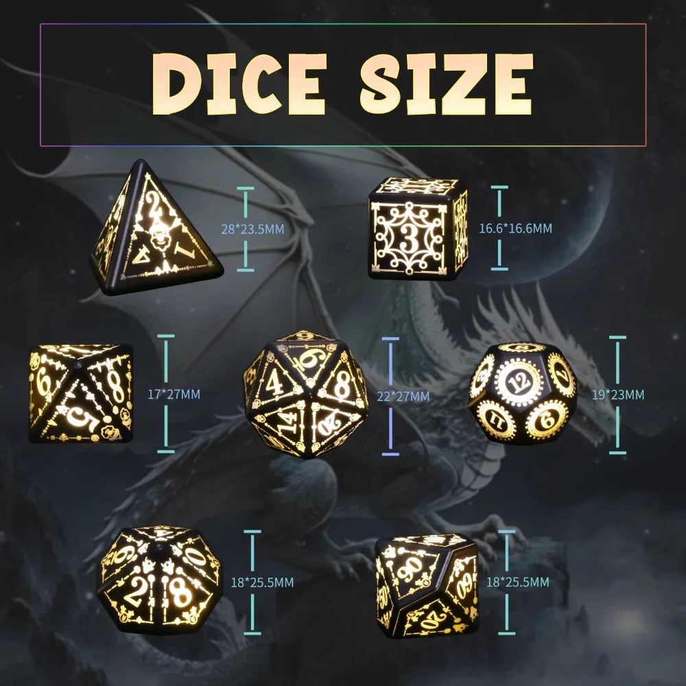 Mystic Veil – 7‑Piece Dice Set