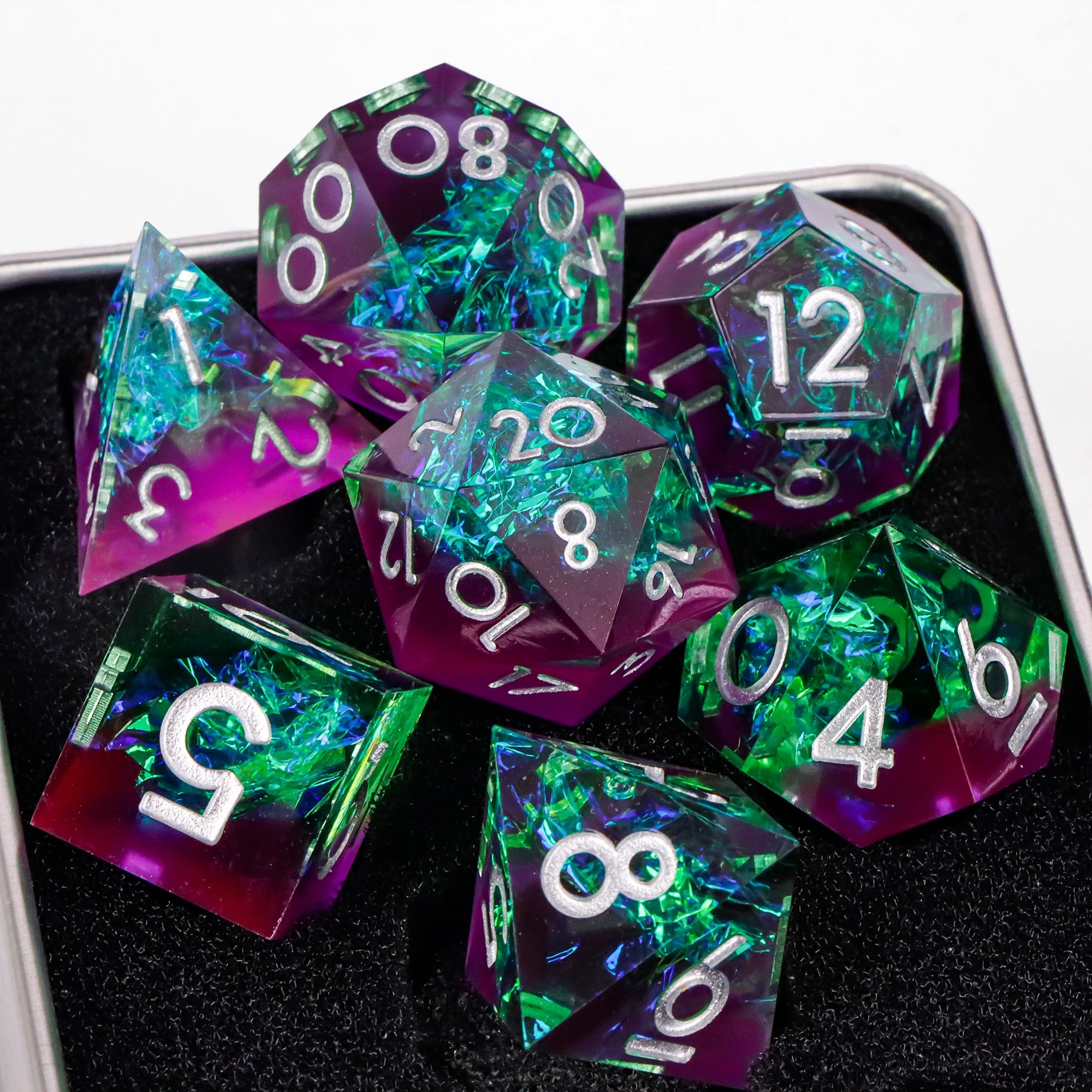 Moonlance – Resin 7‑Piece Dice Set