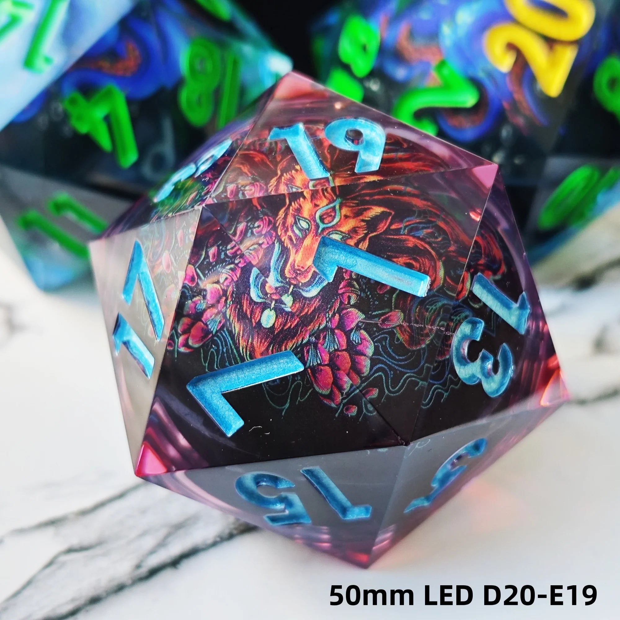 Arcane Hex – Resin 7‑Piece Dice Set