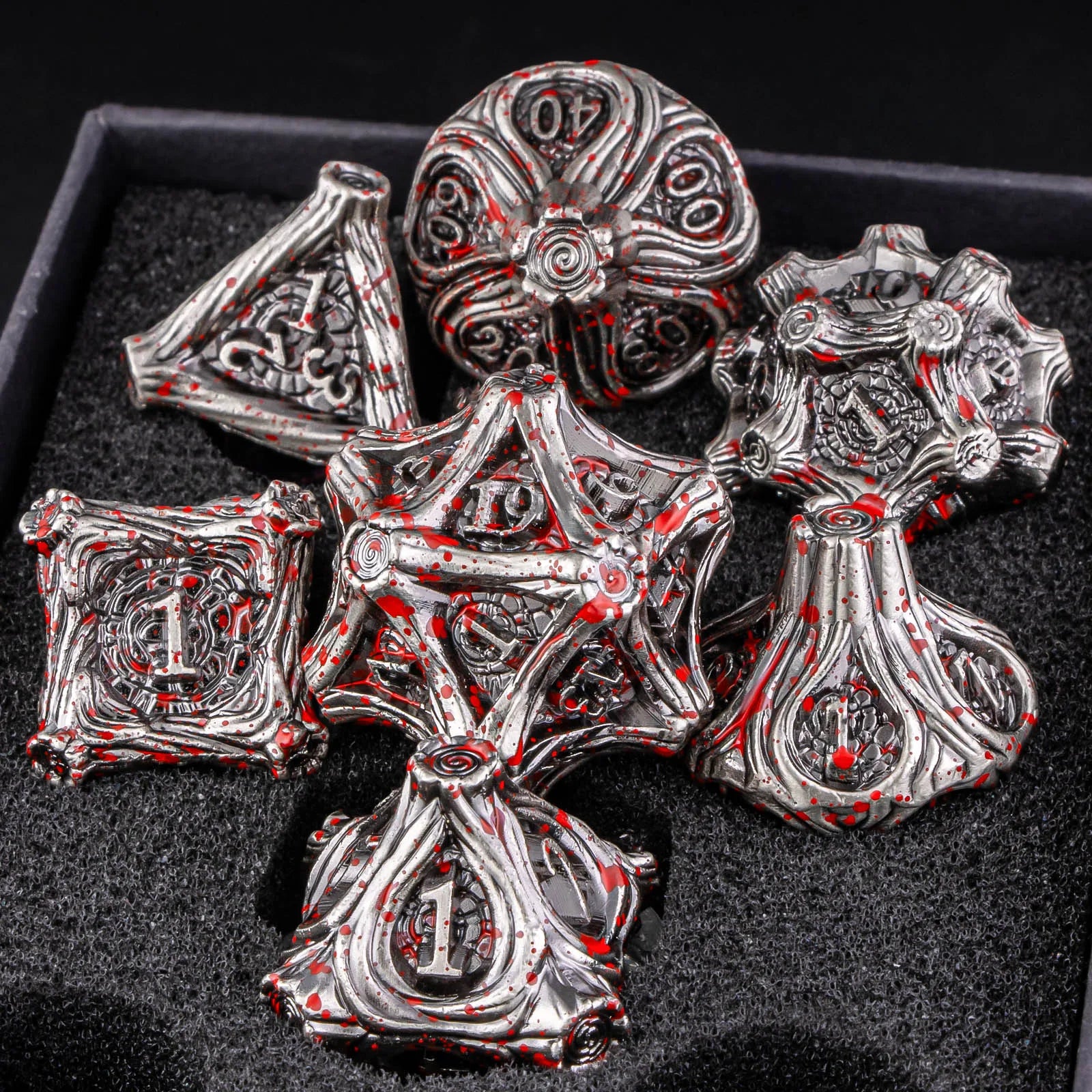 Shadowspire – Metal 7‑Piece Dice Set