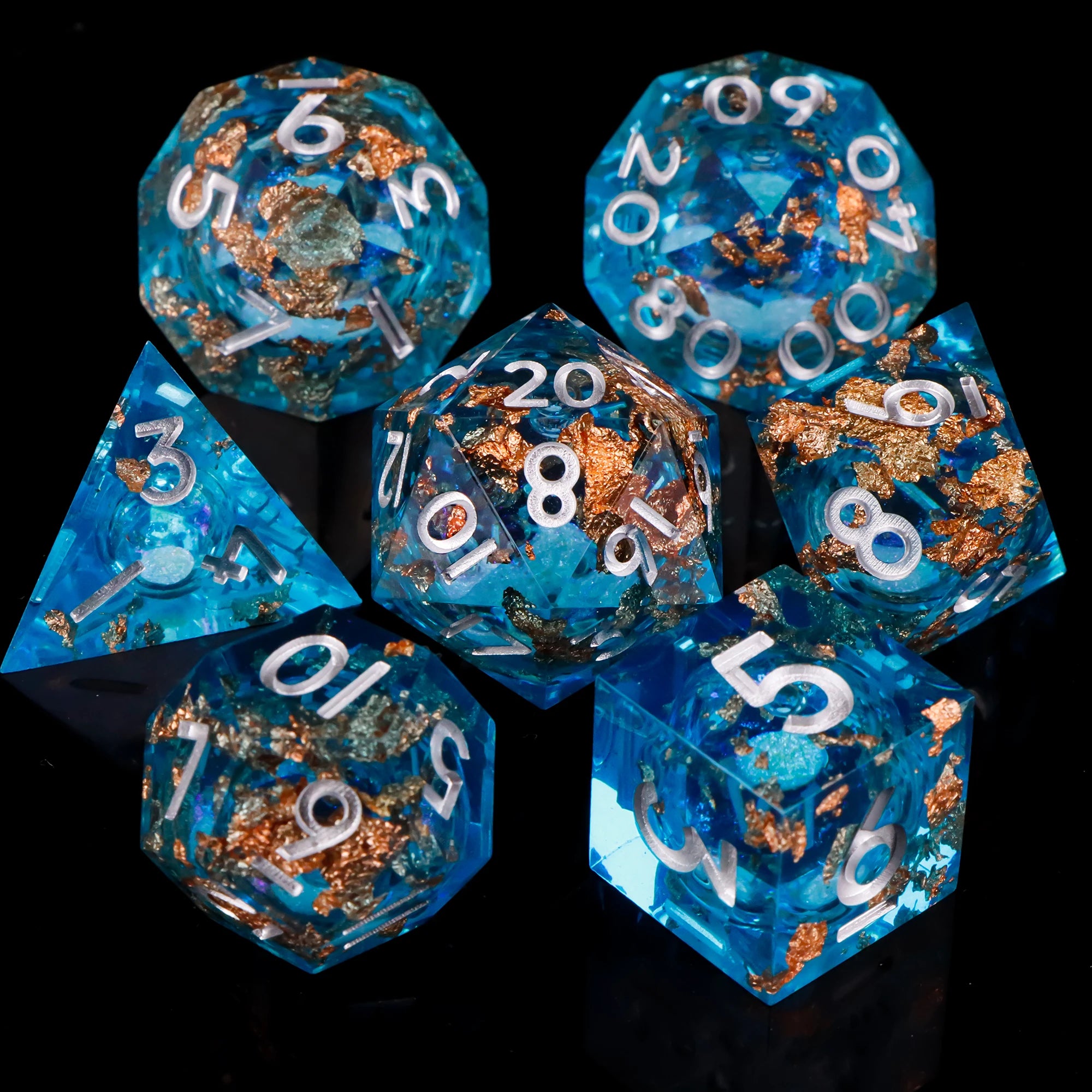 Stormglass – Liquid‑Core 7‑Piece Dice Set