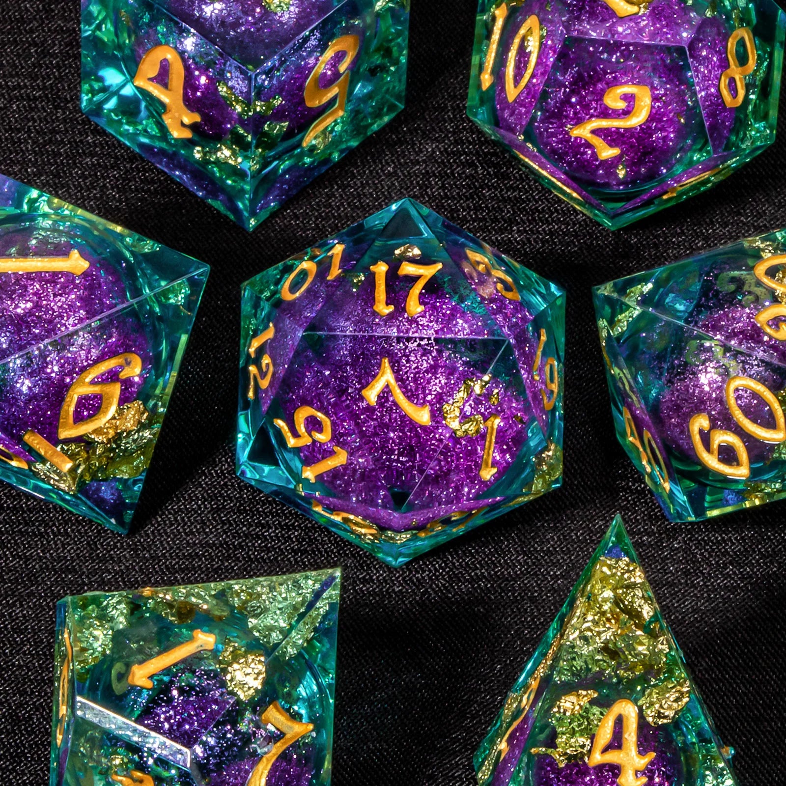 Infernal Pulse – Liquid‑Core 7‑Piece Dice Set