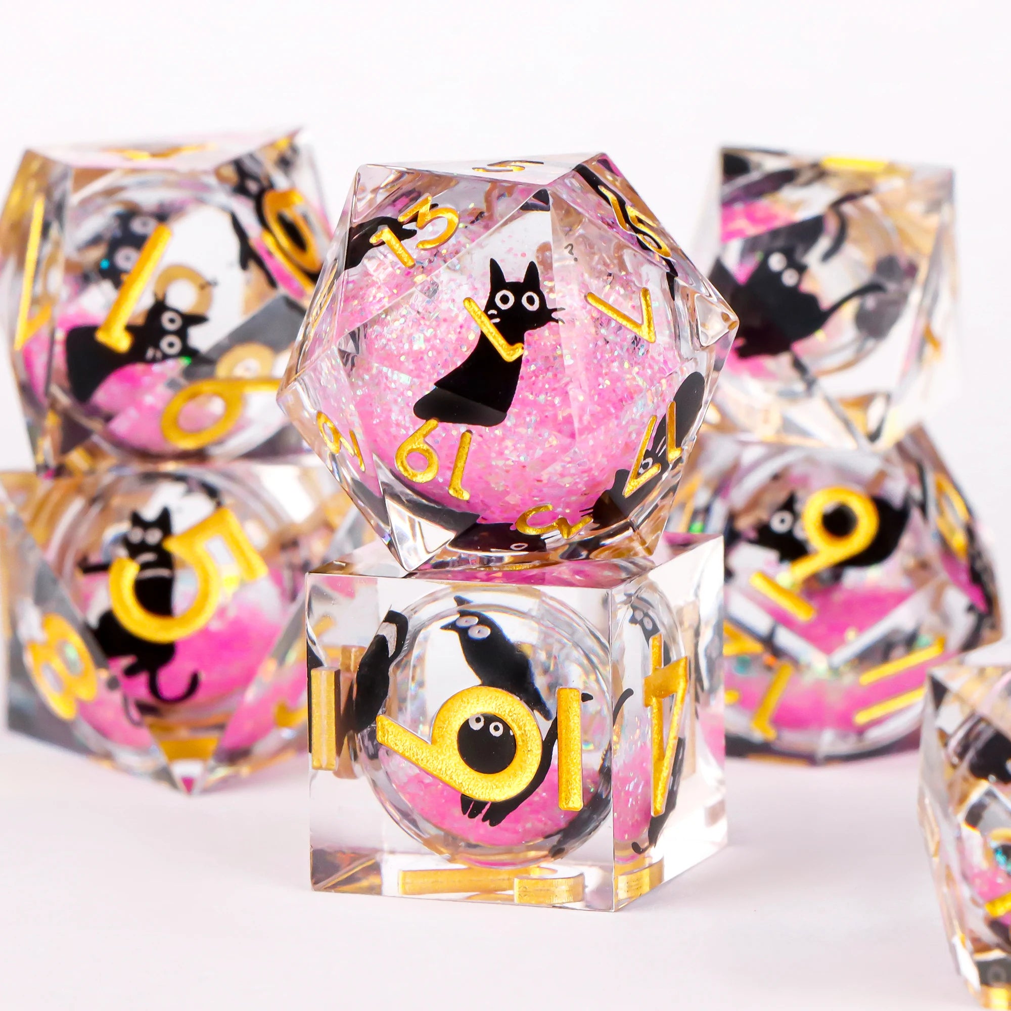 Moonlance – Resin 7‑Piece Dice Set