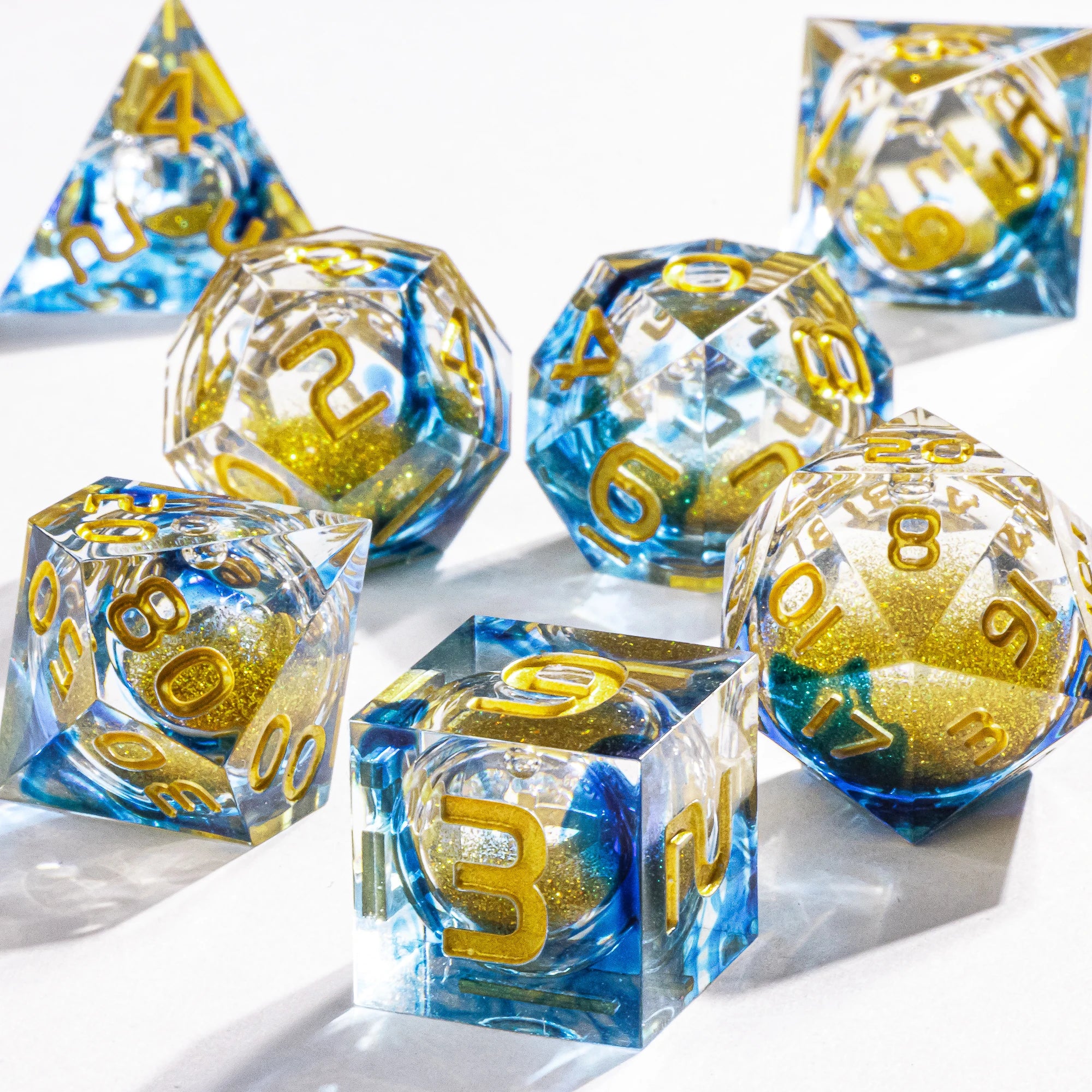 Infernal Pulse – Liquid‑Core 7‑Piece Dice Set