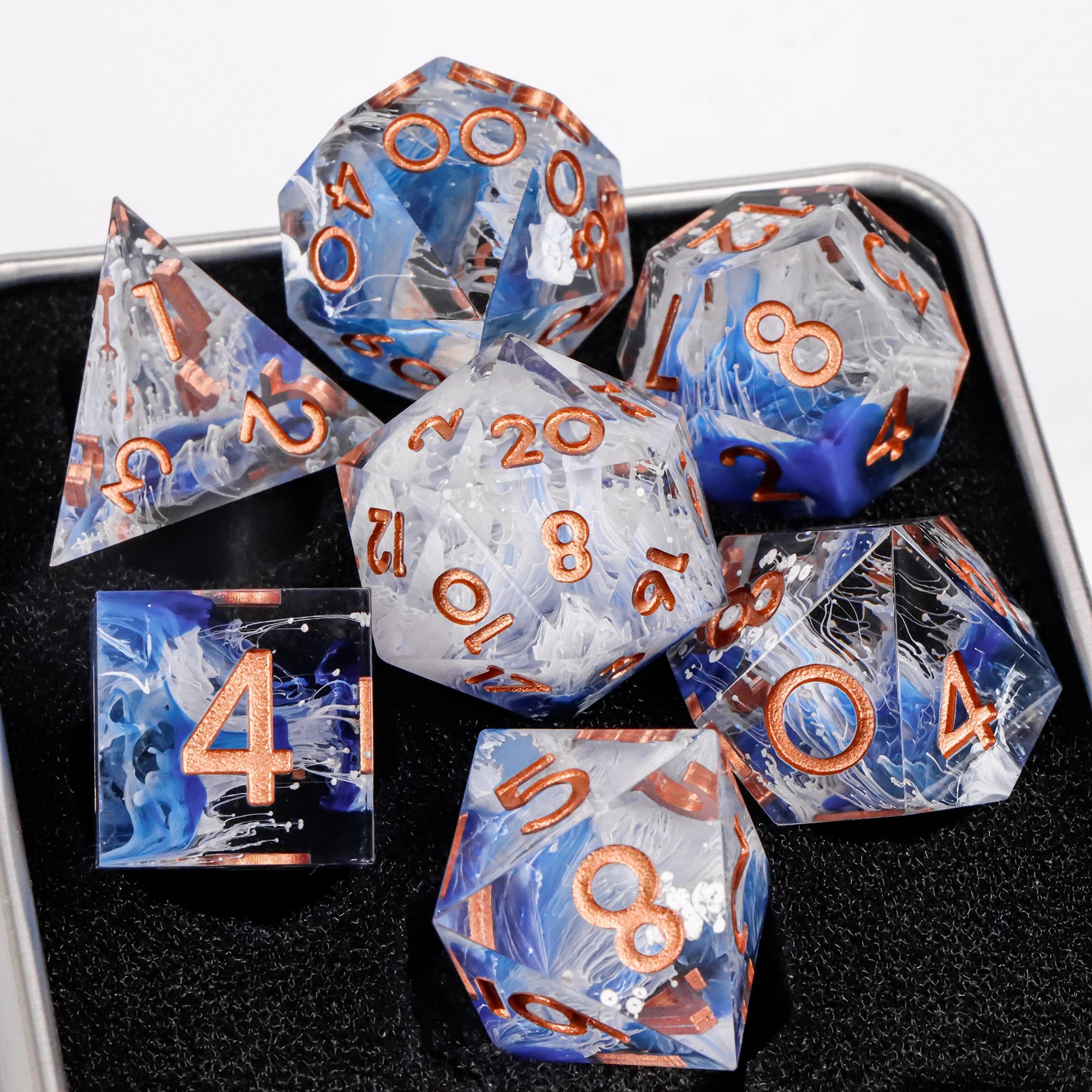 Moonlance – Resin 7‑Piece Dice Set