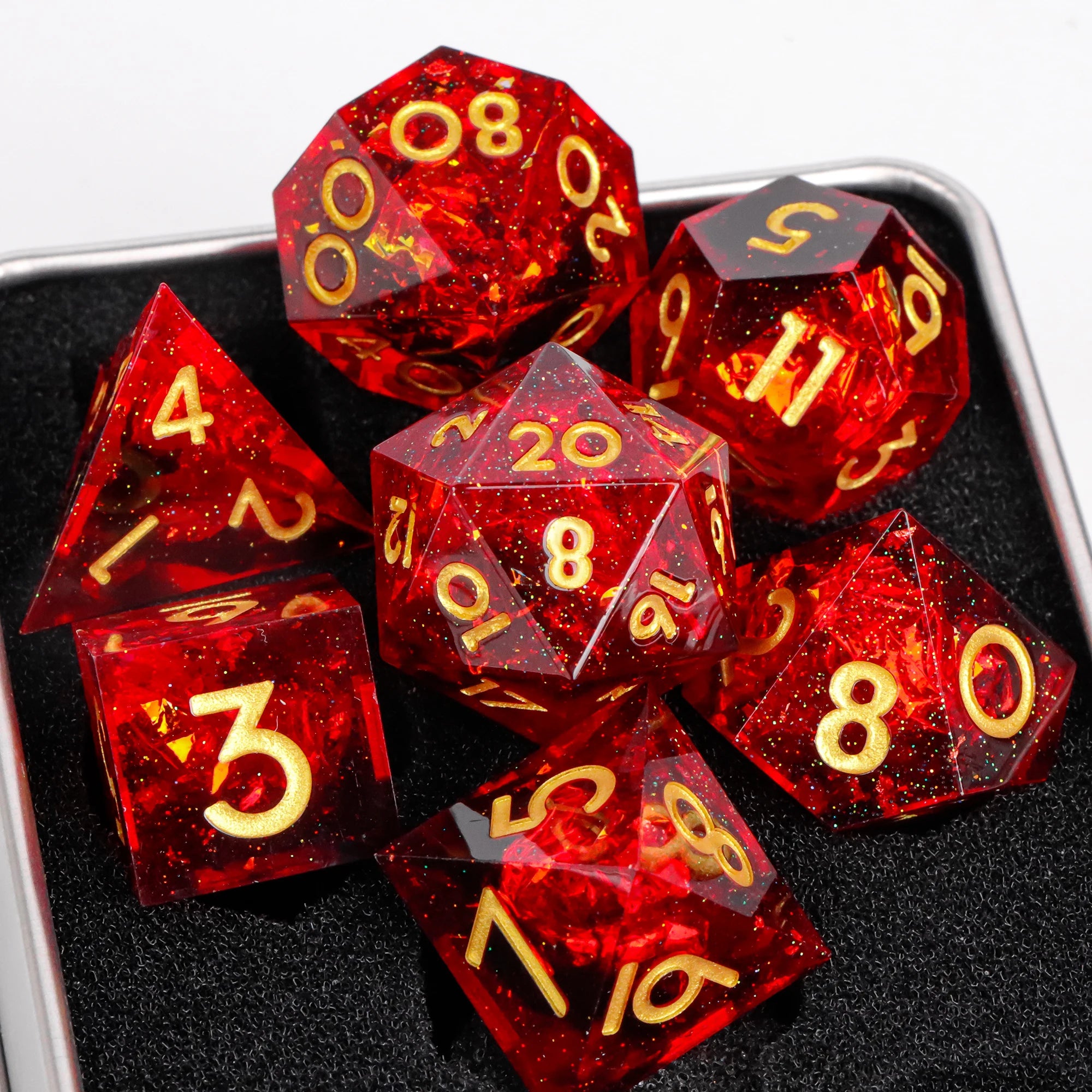 Moonlance – Resin 7‑Piece Dice Set