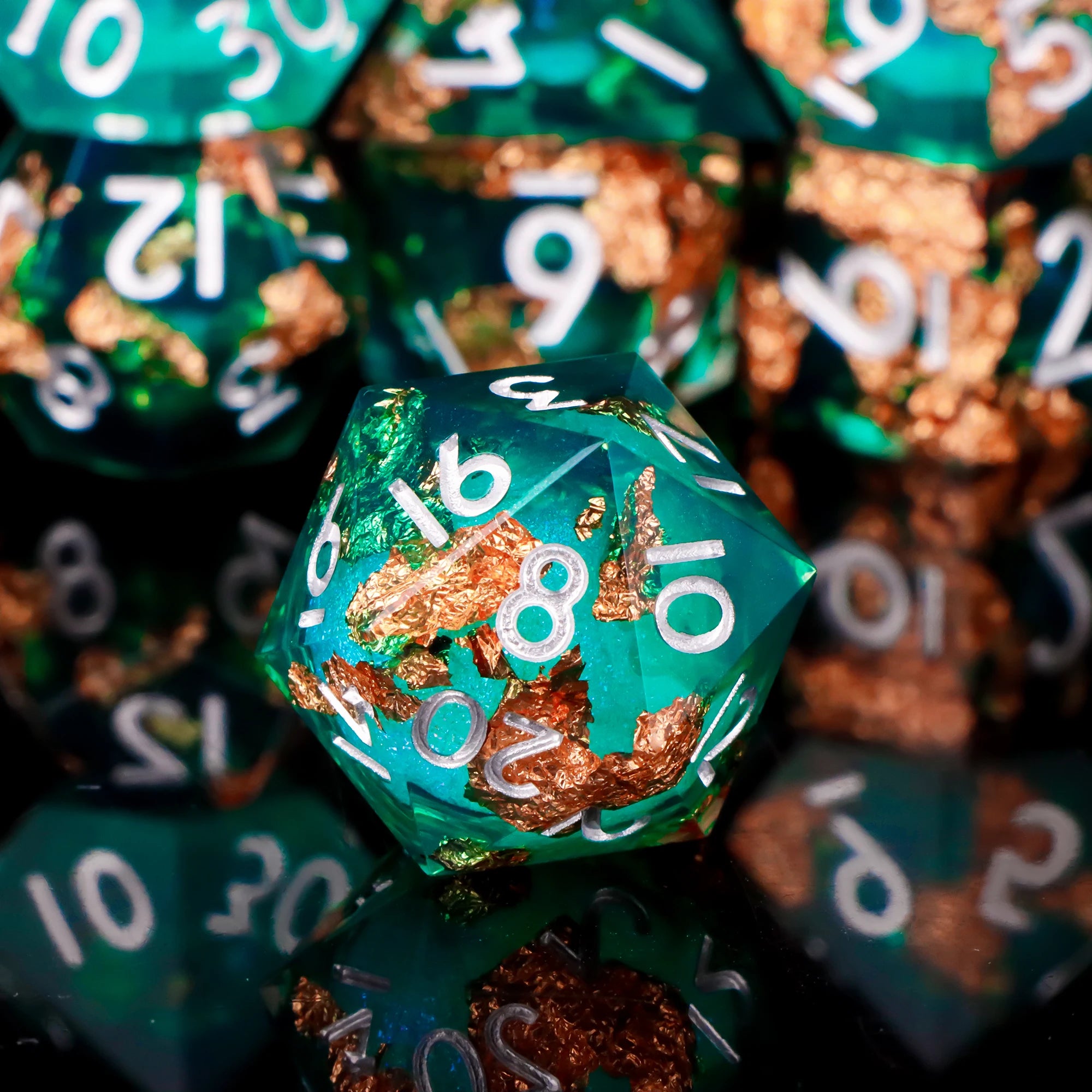 Stormglass – Liquid‑Core 7‑Piece Dice Set