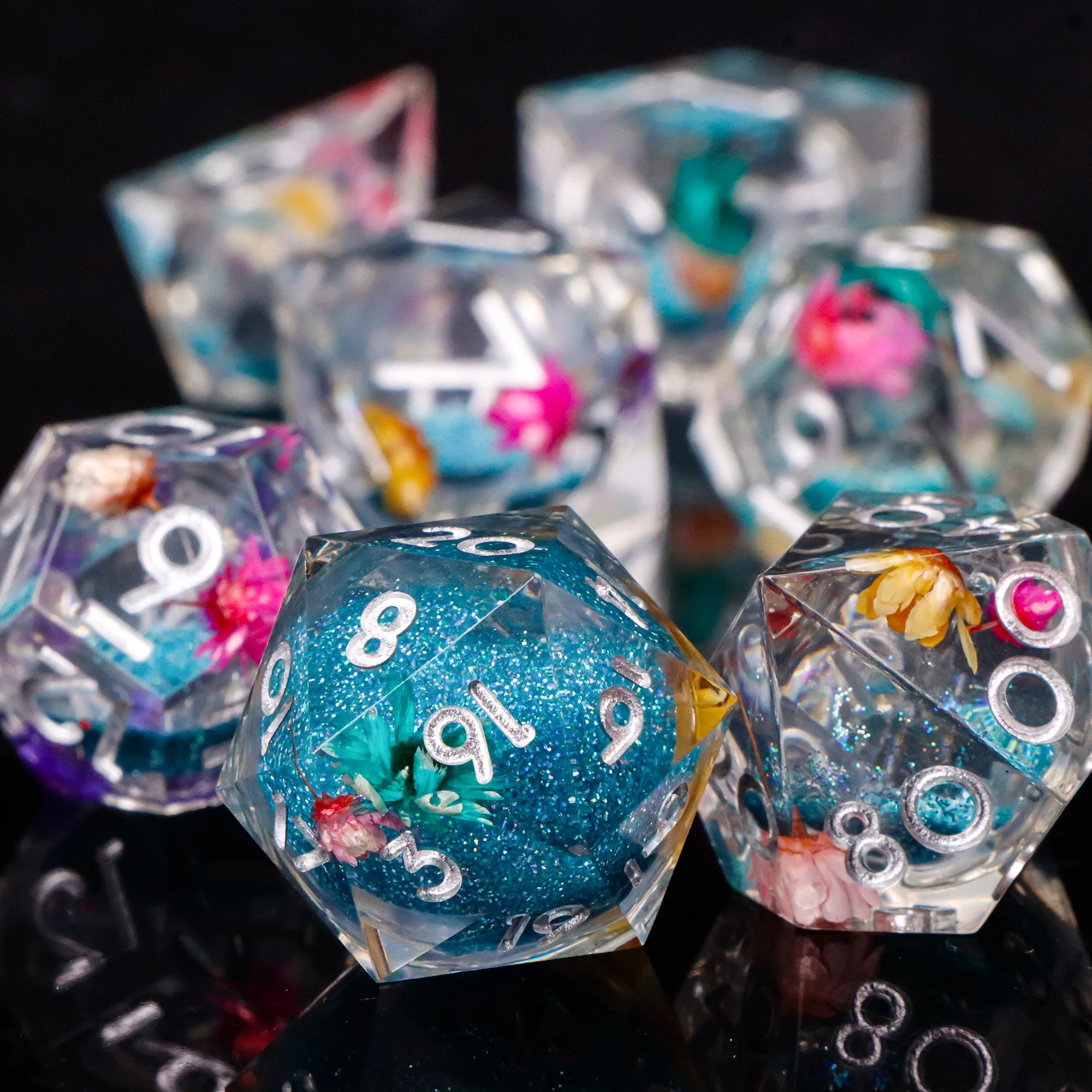 Moonlance – Resin 7‑Piece Dice Set
