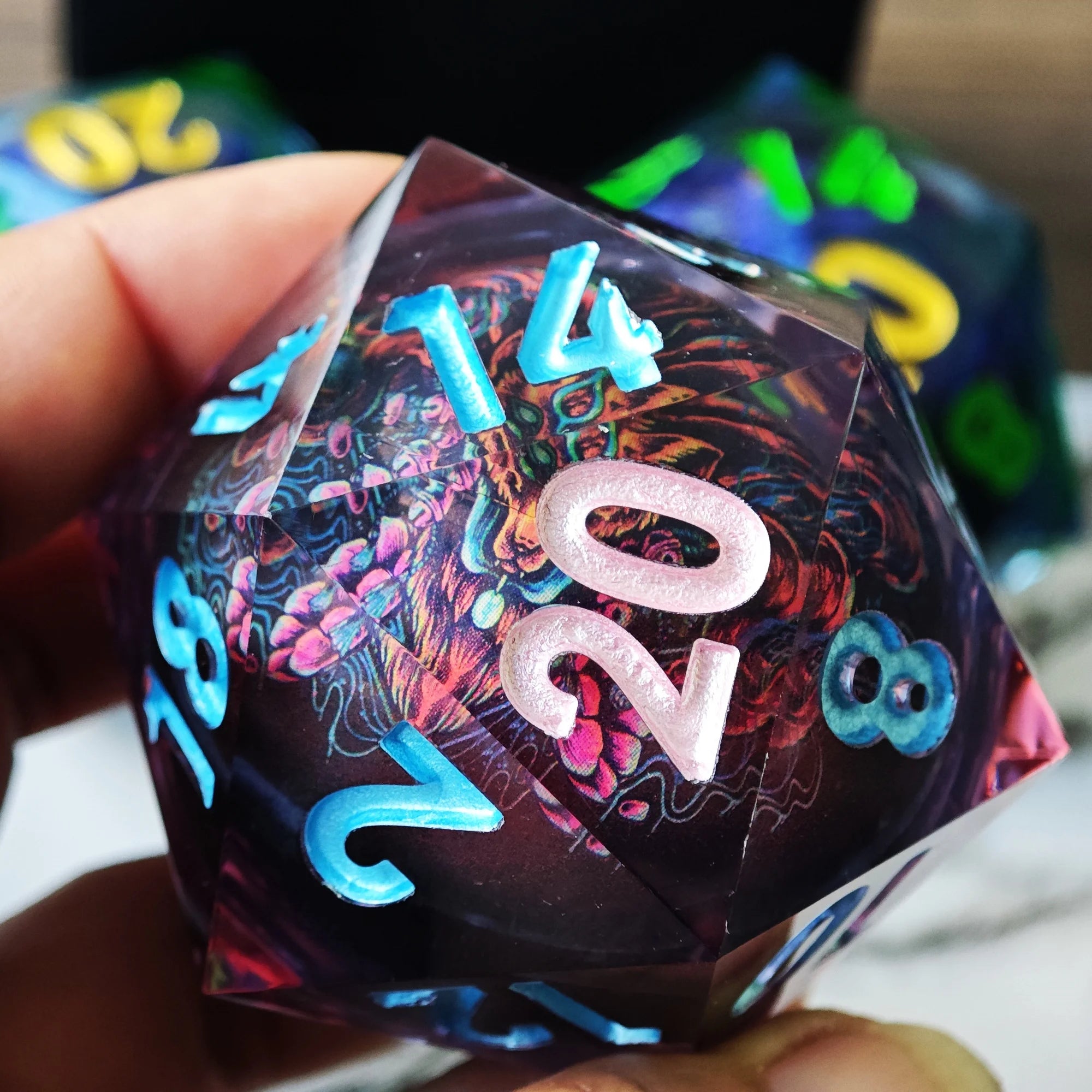 Arcane Hex – Resin 7‑Piece Dice Set