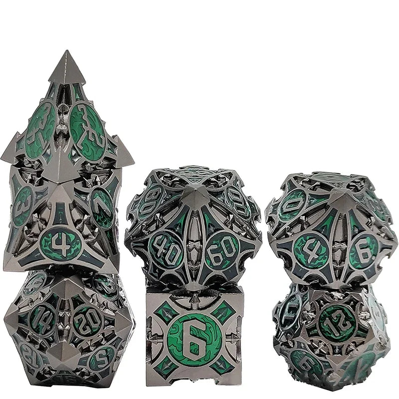 Runestone Forge – Metal 7‑Piece Dice Set