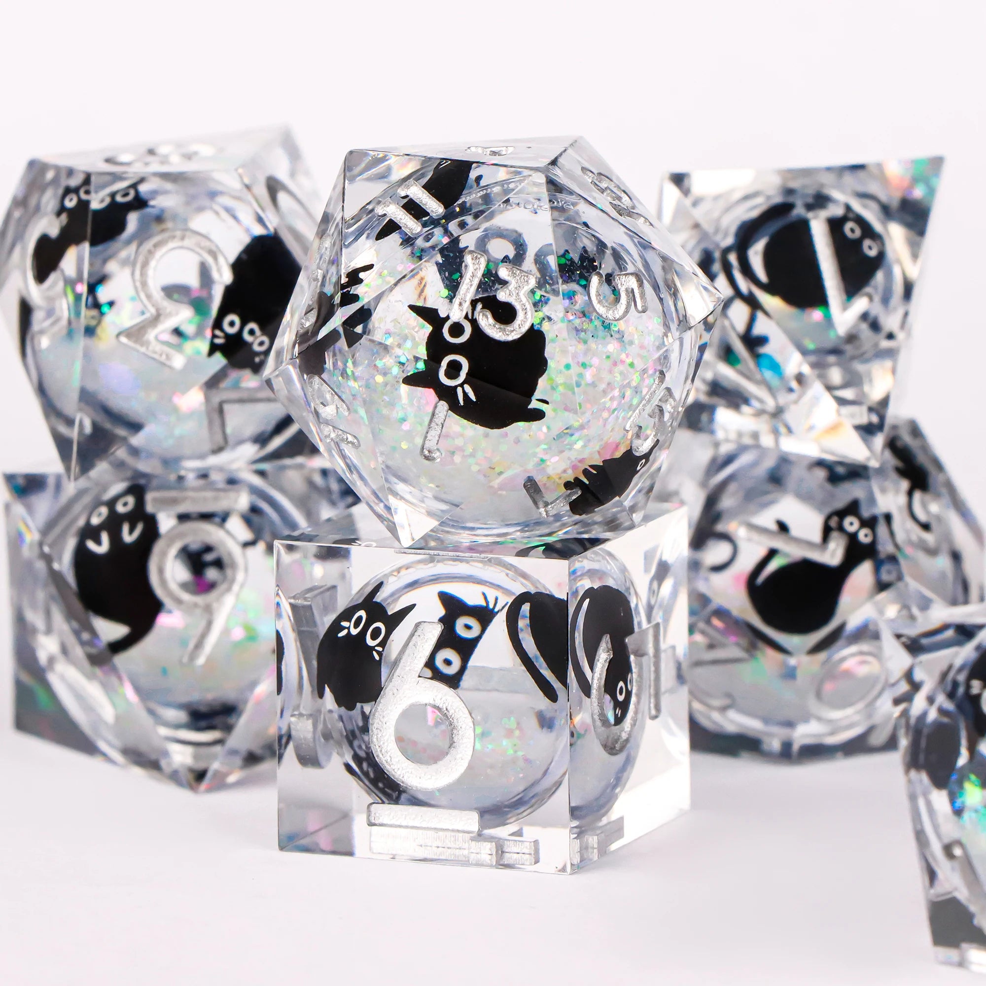 Stormglass – Liquid‑Core 7‑Piece Dice Set