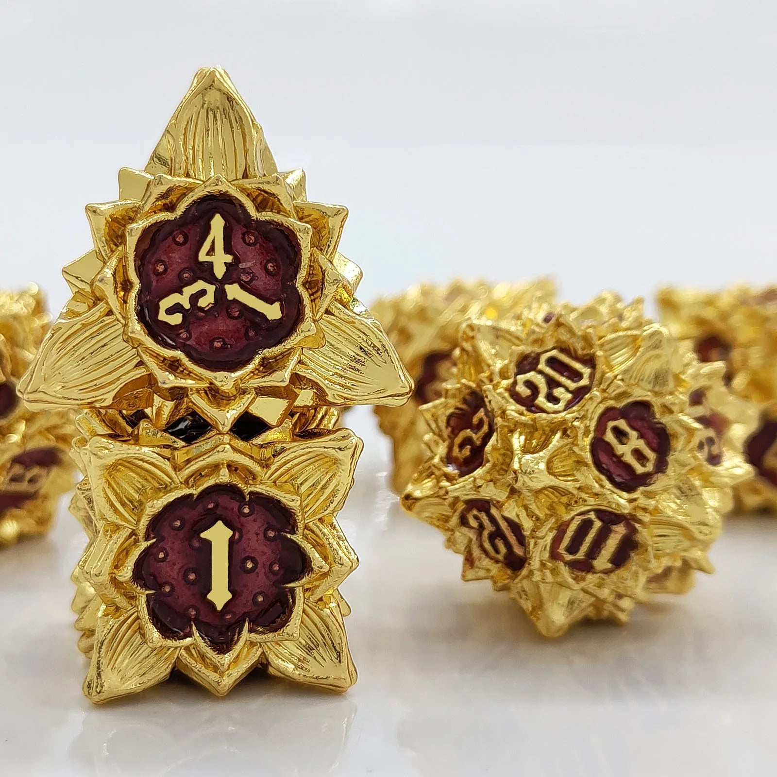 Arcane Aegis – Metal 7‑Piece Dice Set