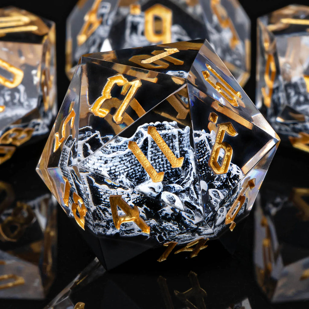 Sunshard – Resin 7‑Piece Dice Set
