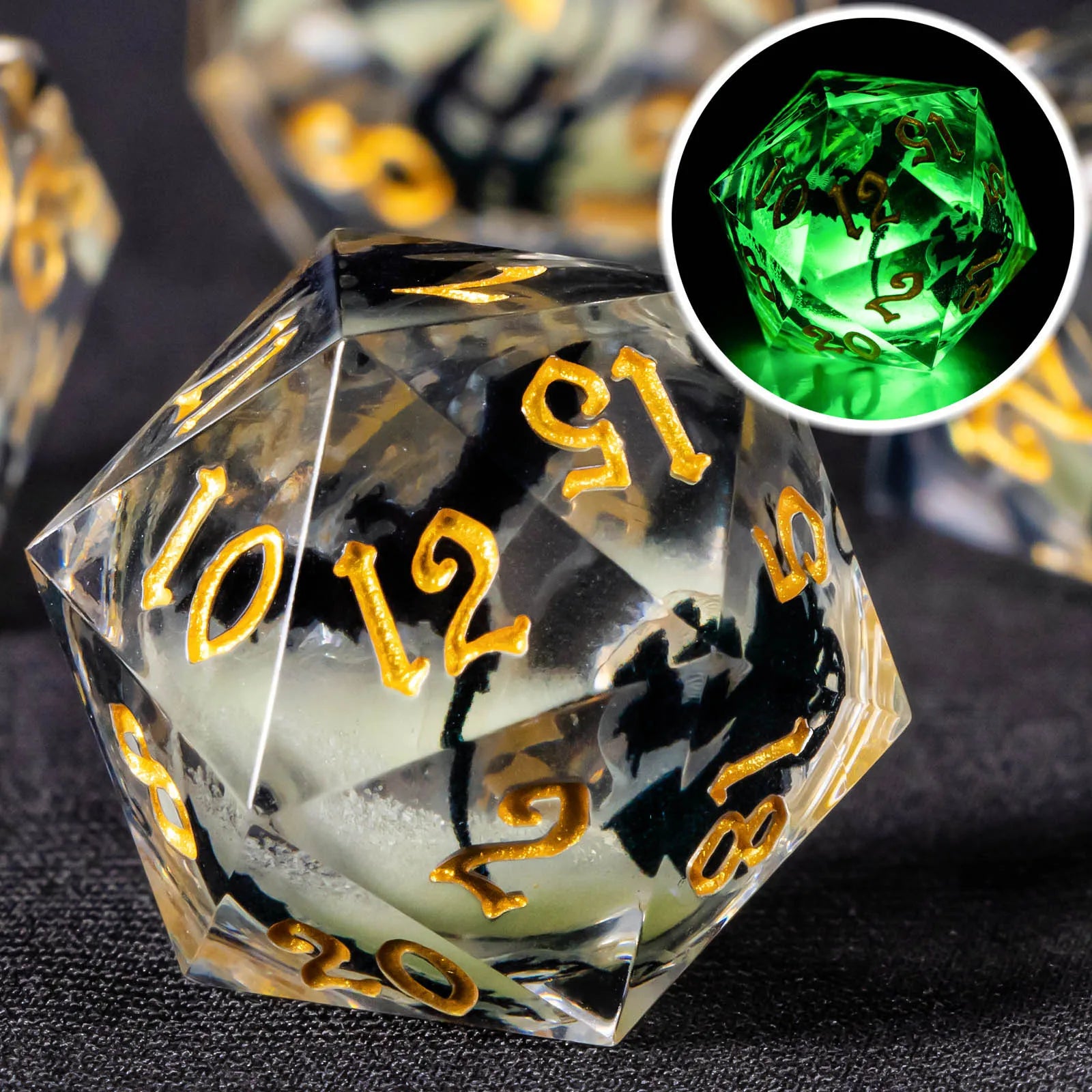 Voidwhisper – Liquid‑Core 7‑Piece Dice Set