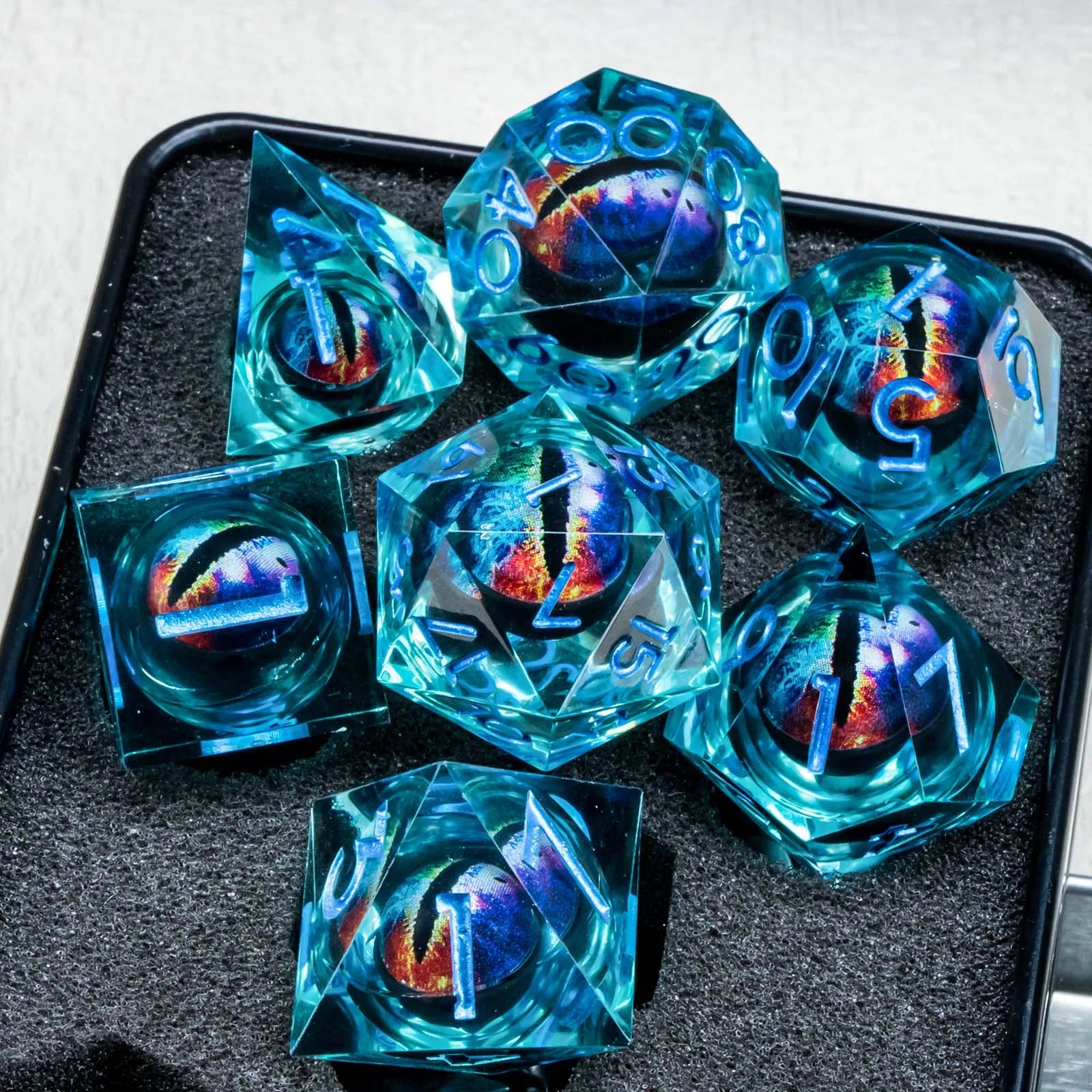 Ethereal Core – Liquid‑Core 7‑Piece Dice Set