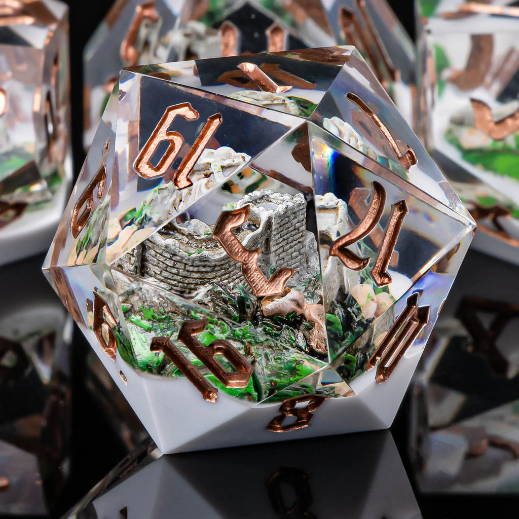 Sunshard – Resin 7‑Piece Dice Set