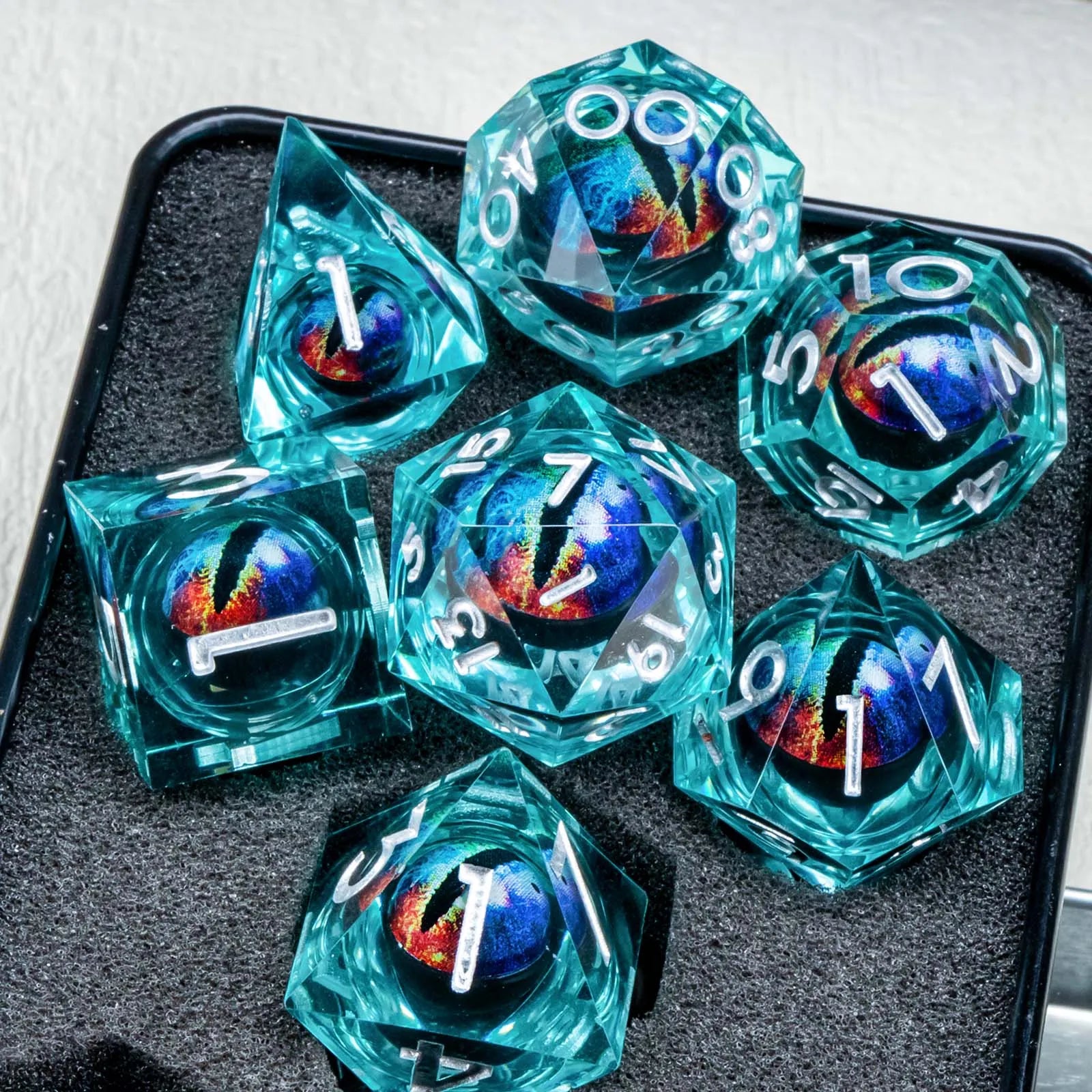 Ethereal Core – Liquid‑Core 7‑Piece Dice Set