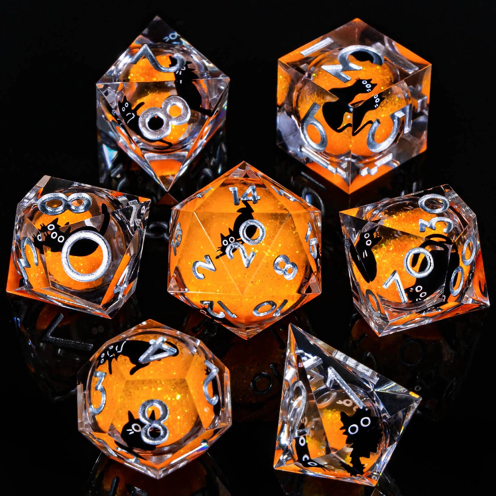 Glacierborn – Liquid‑Core 7‑Piece Dice Set