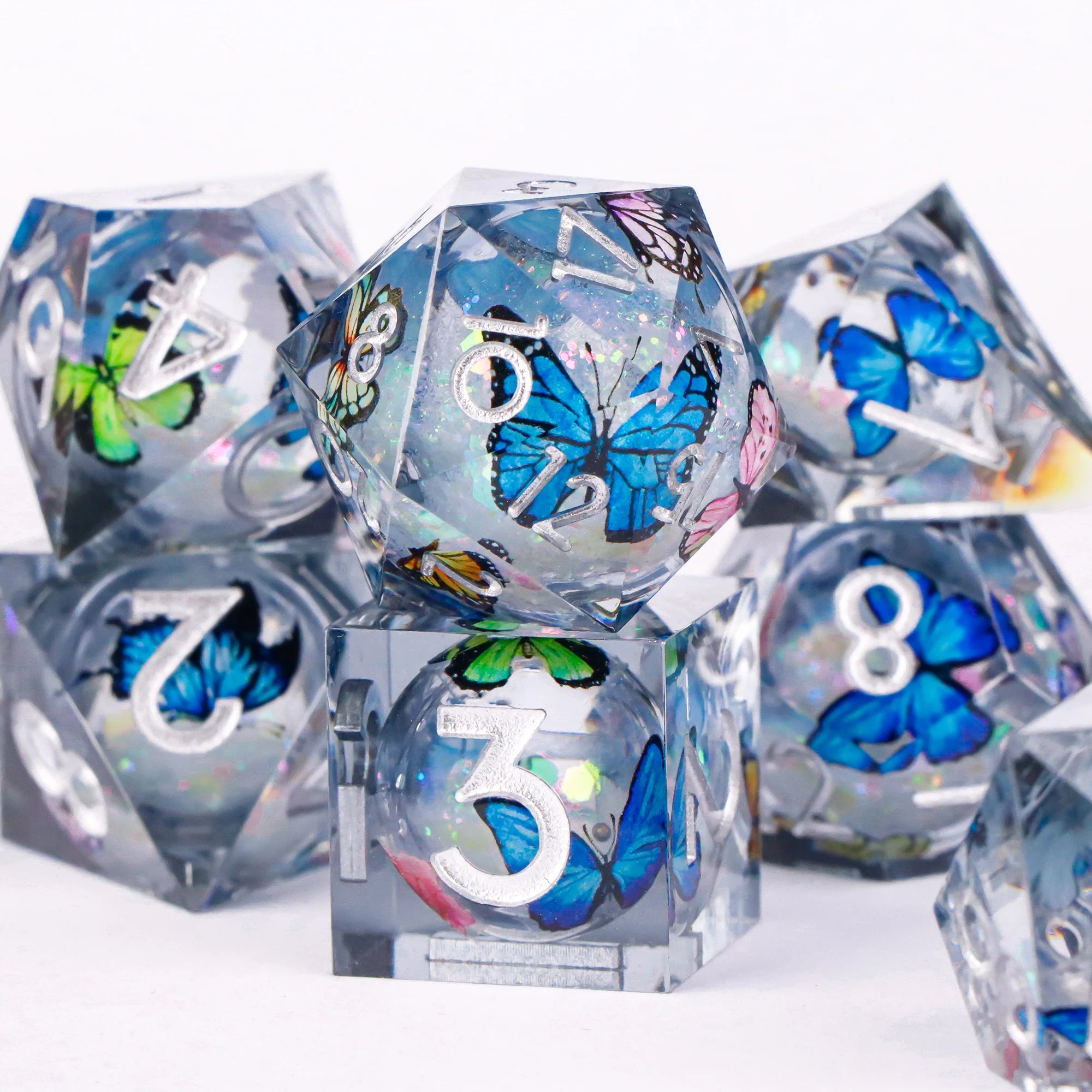 Stormglass – Liquid‑Core 7‑Piece Dice Set